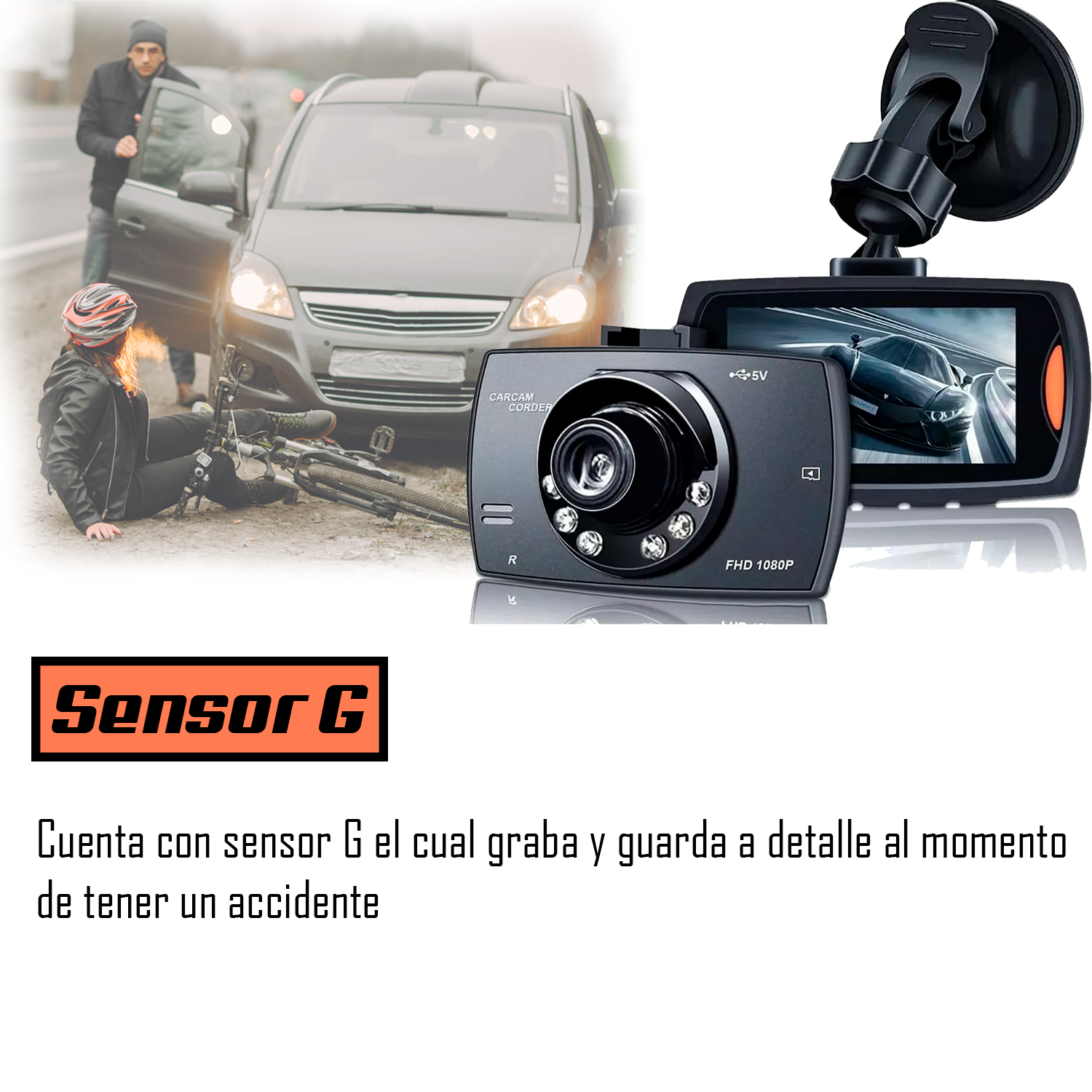 Cámara Para Auto Carro Grabadora De Viaje Full Hd 1080 P Dvr