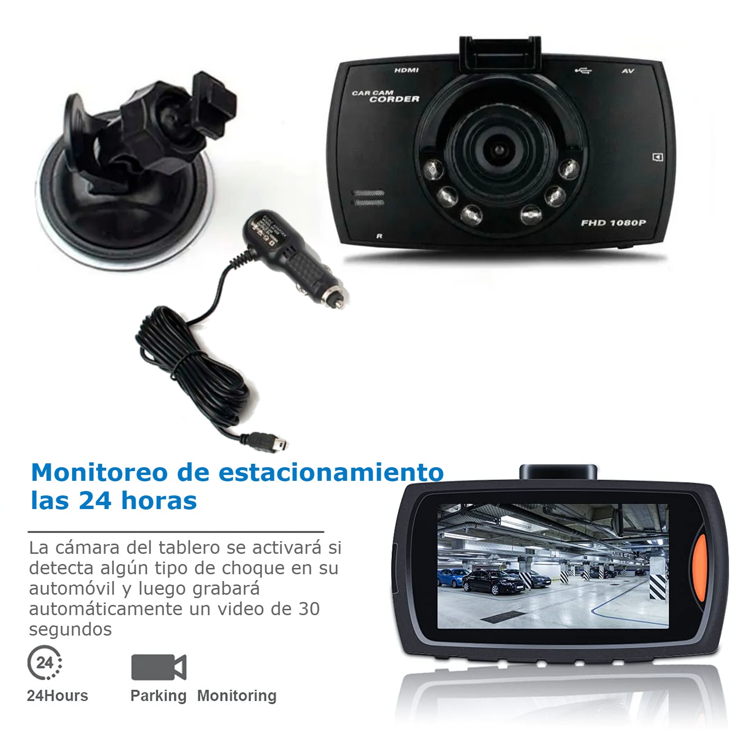 Cámara Para Auto Carro Grabadora De Viaje Full Hd 1080 P Dvr