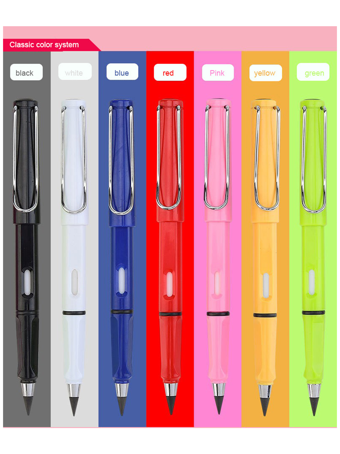 Kit 10 Lapices mágico infinito reutilizable con goma diferentes colores