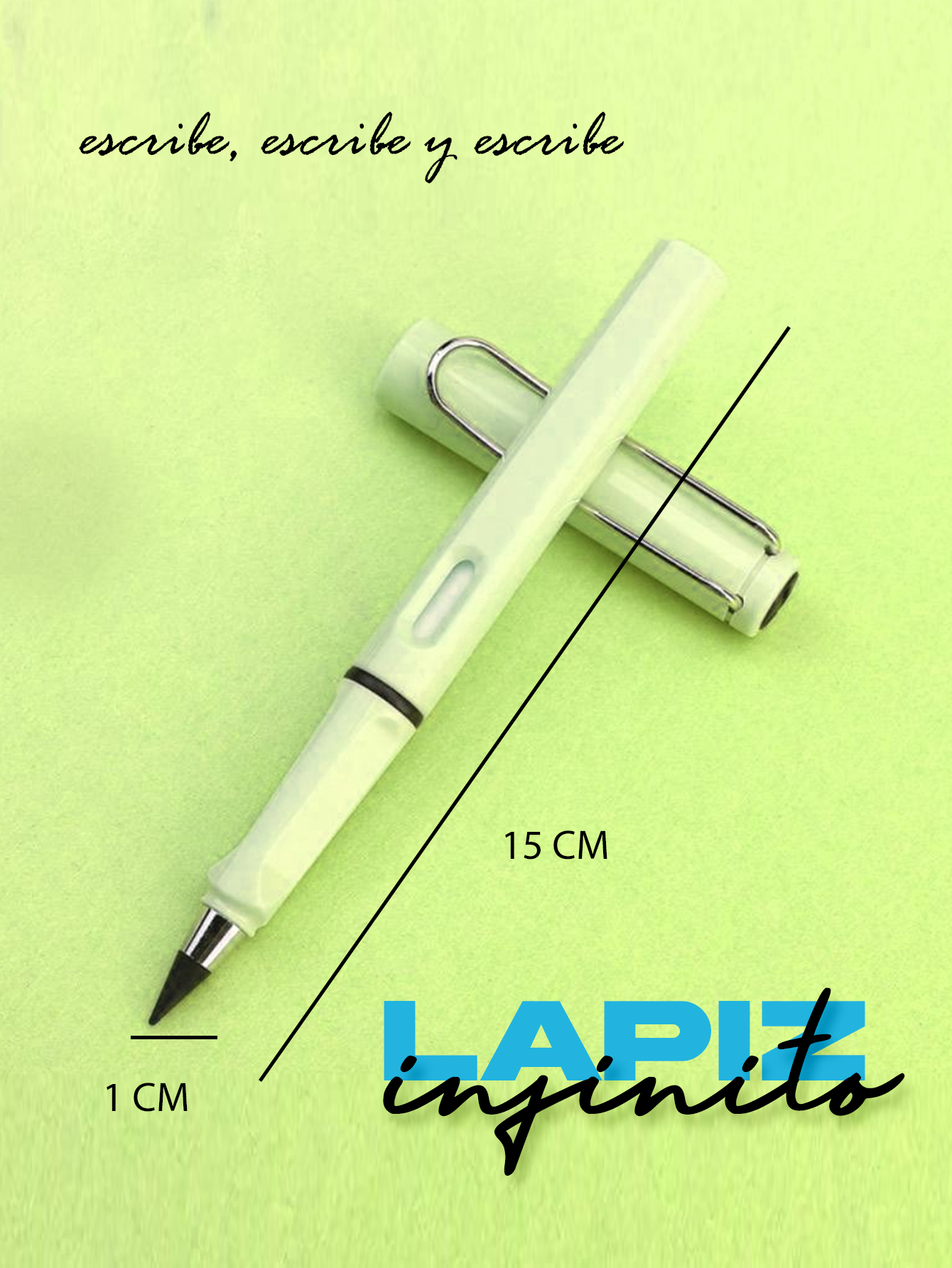 Kit 10 Lapices mágico infinito reutilizable con goma diferentes colores