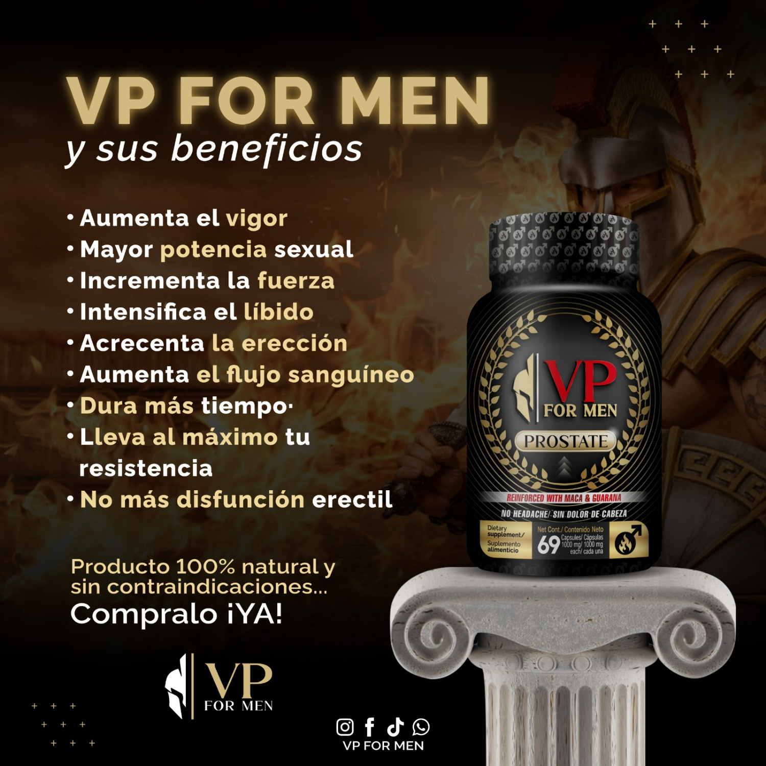 Vigorizante Masculino VP FOR MEN Próstata Sana 69 Cápsulas