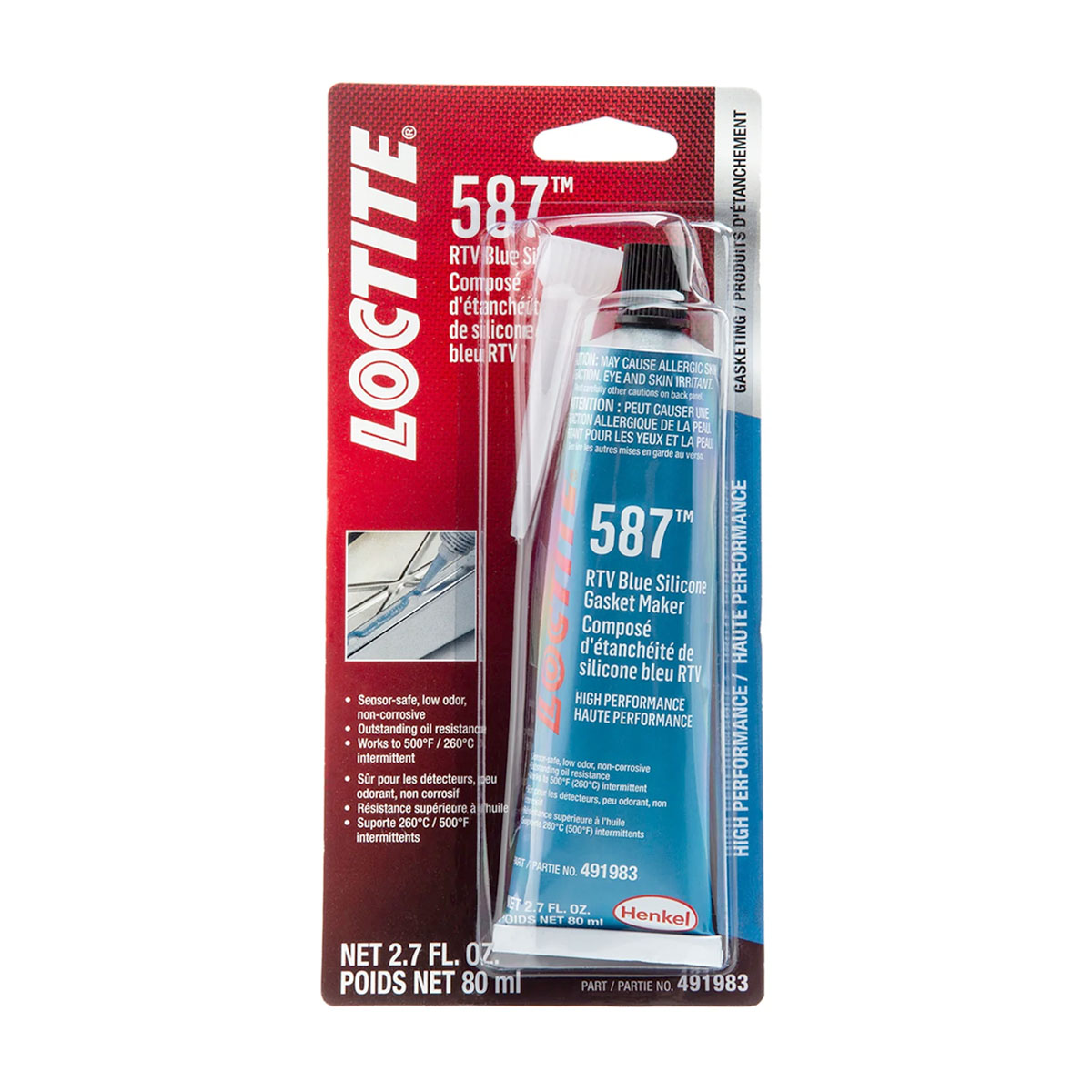 Formador de Juntas RTV Azul 587 80ml, LOC-491983 LOCTITE