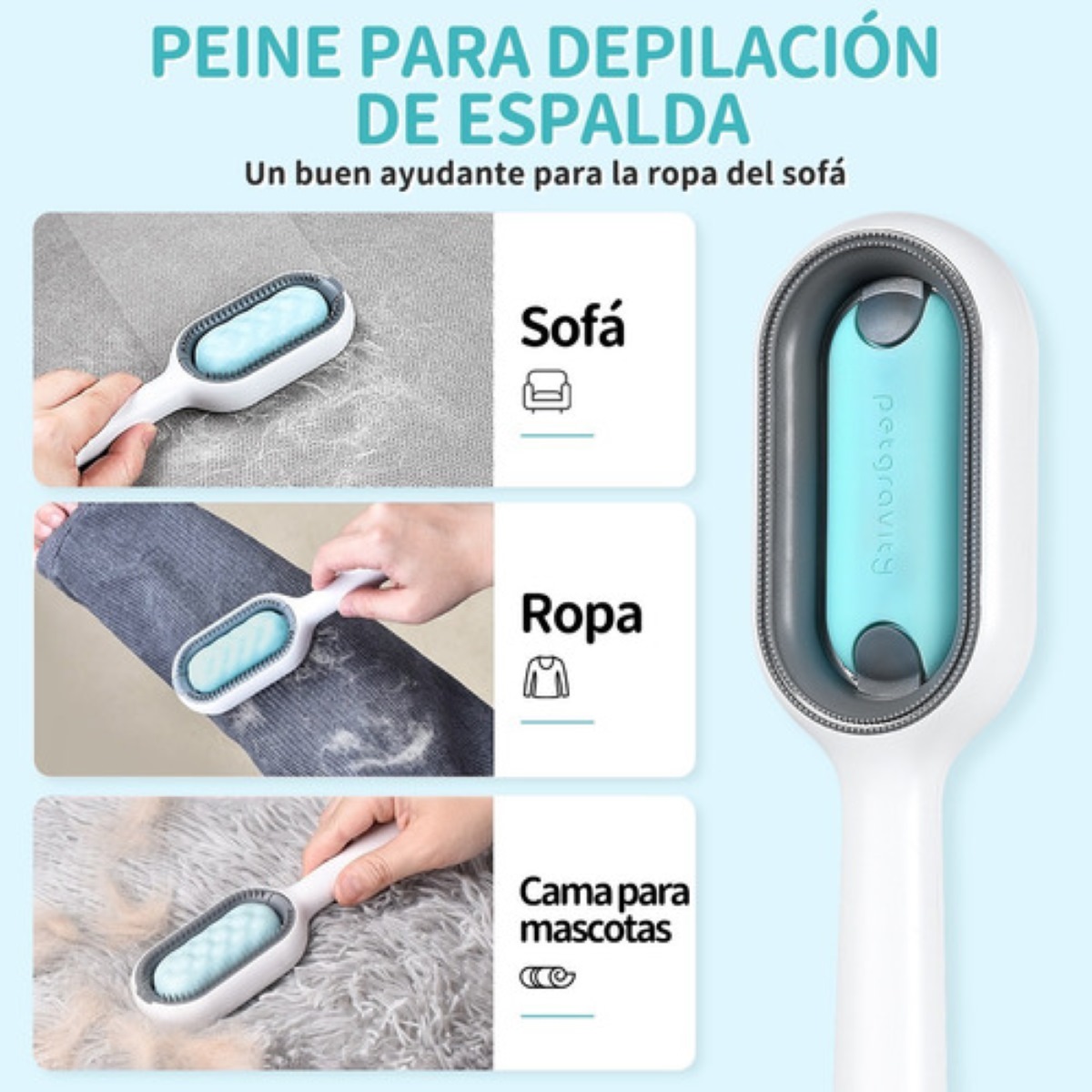 Cepillo Deslanador Pelo Mascota Perro Gato De Aseo Limpieza