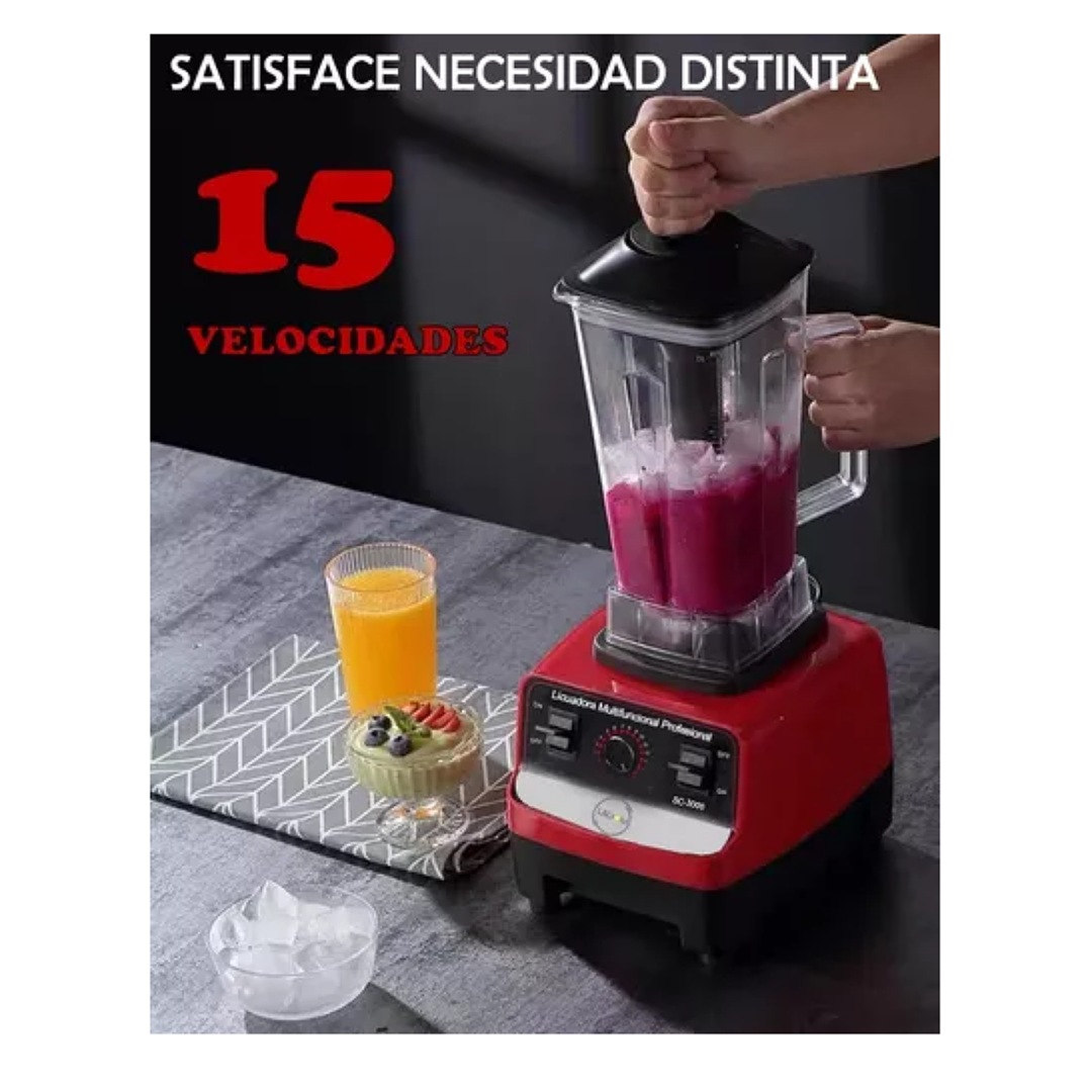 Licuadora Para Cocina Lagom 2l Vaso Libre Bpa Irrompible Tapa Antiderrame 4500w 6 Cuchillas Exprimidor Profesional Sc3000