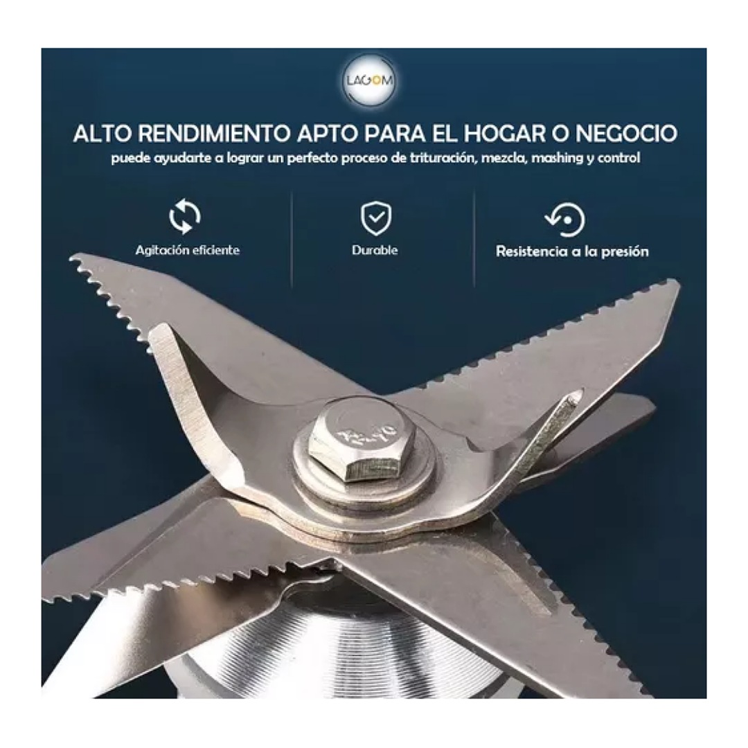 Licuadora Para Cocina Lagom 2l Vaso Libre Bpa Irrompible Tapa Antiderrame 4500w 6 Cuchillas Exprimidor Profesional Sc3000