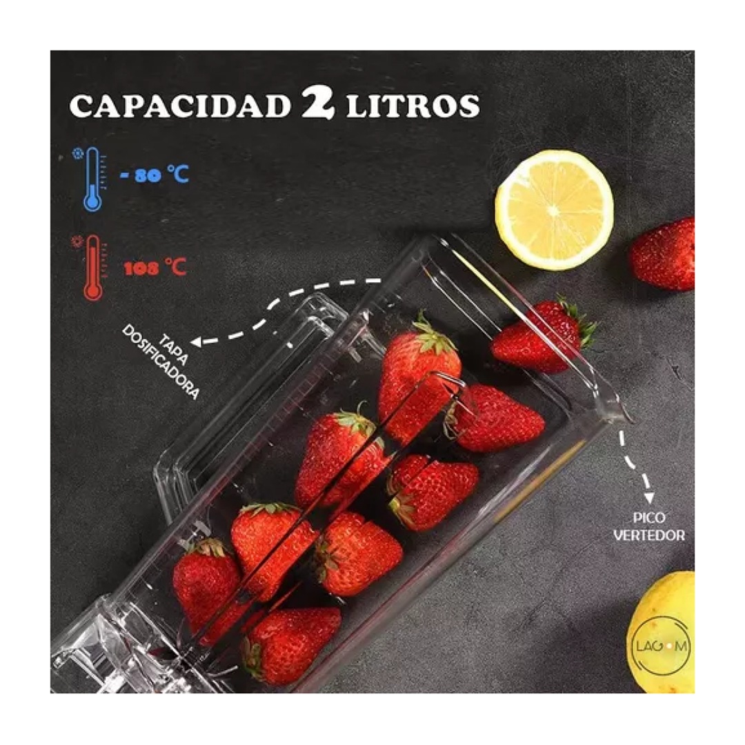 Licuadora Para Cocina Lagom 2l Vaso Libre Bpa Irrompible Tapa Antiderrame 4500w 6 Cuchillas Exprimidor Profesional Sc3000