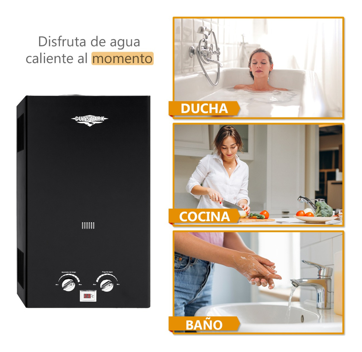 Calentador Agua Boiler Electrico Gas Lp 1.5 Servicios 8 L