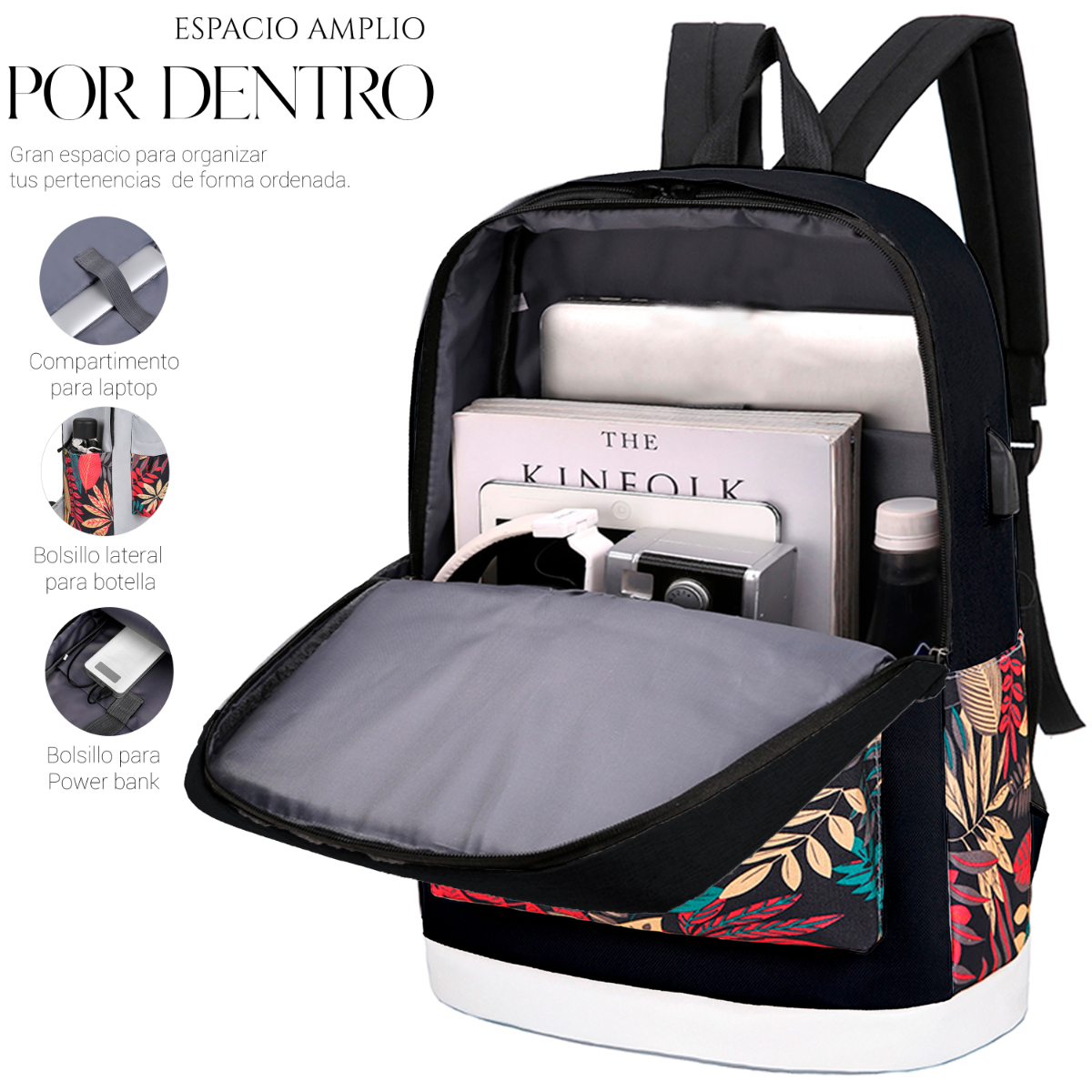 Mochilas Backpack Impermeable Puerto Usb Set 3pzs