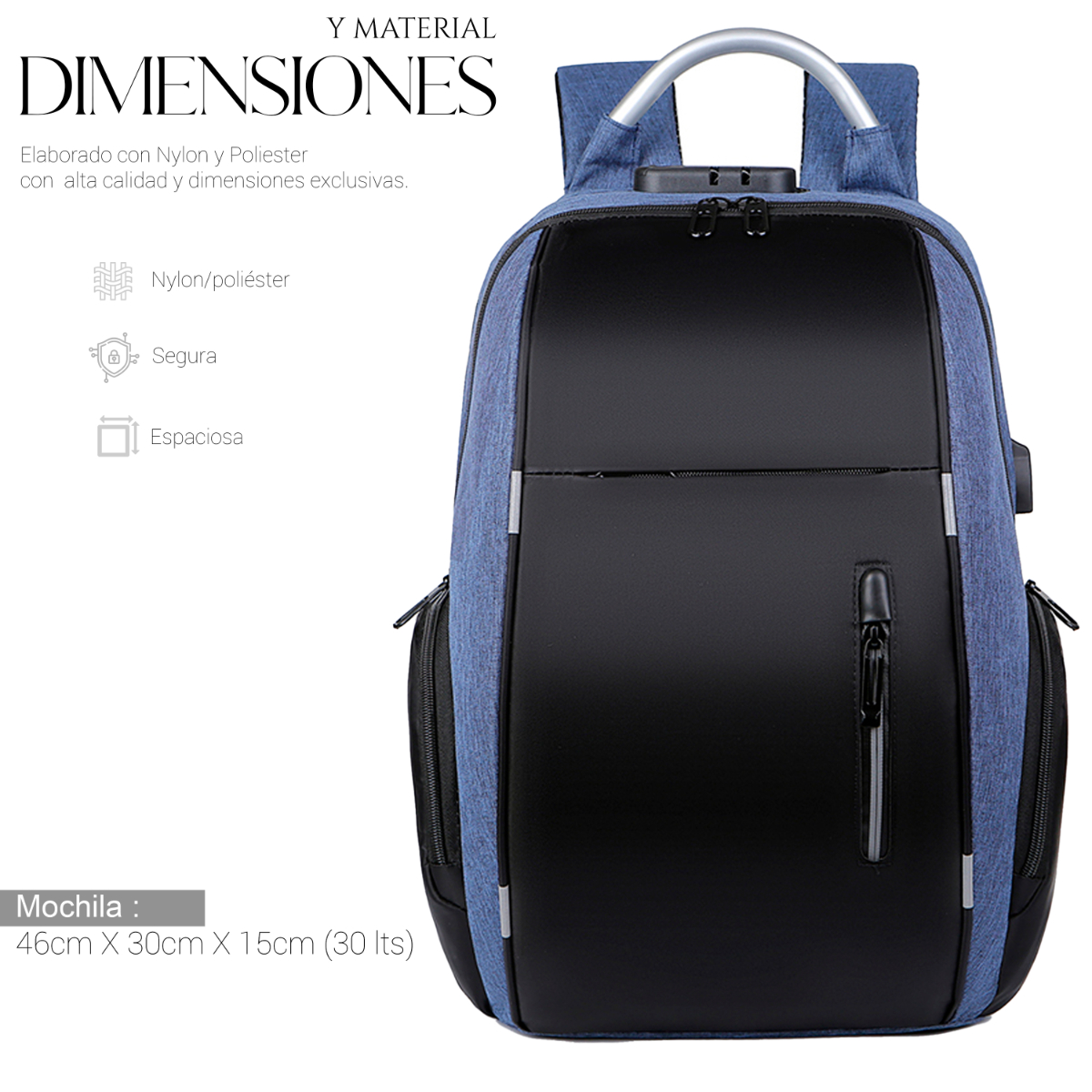 Mochila Antirrobo De Gran Capacidad Con Cargador Usb