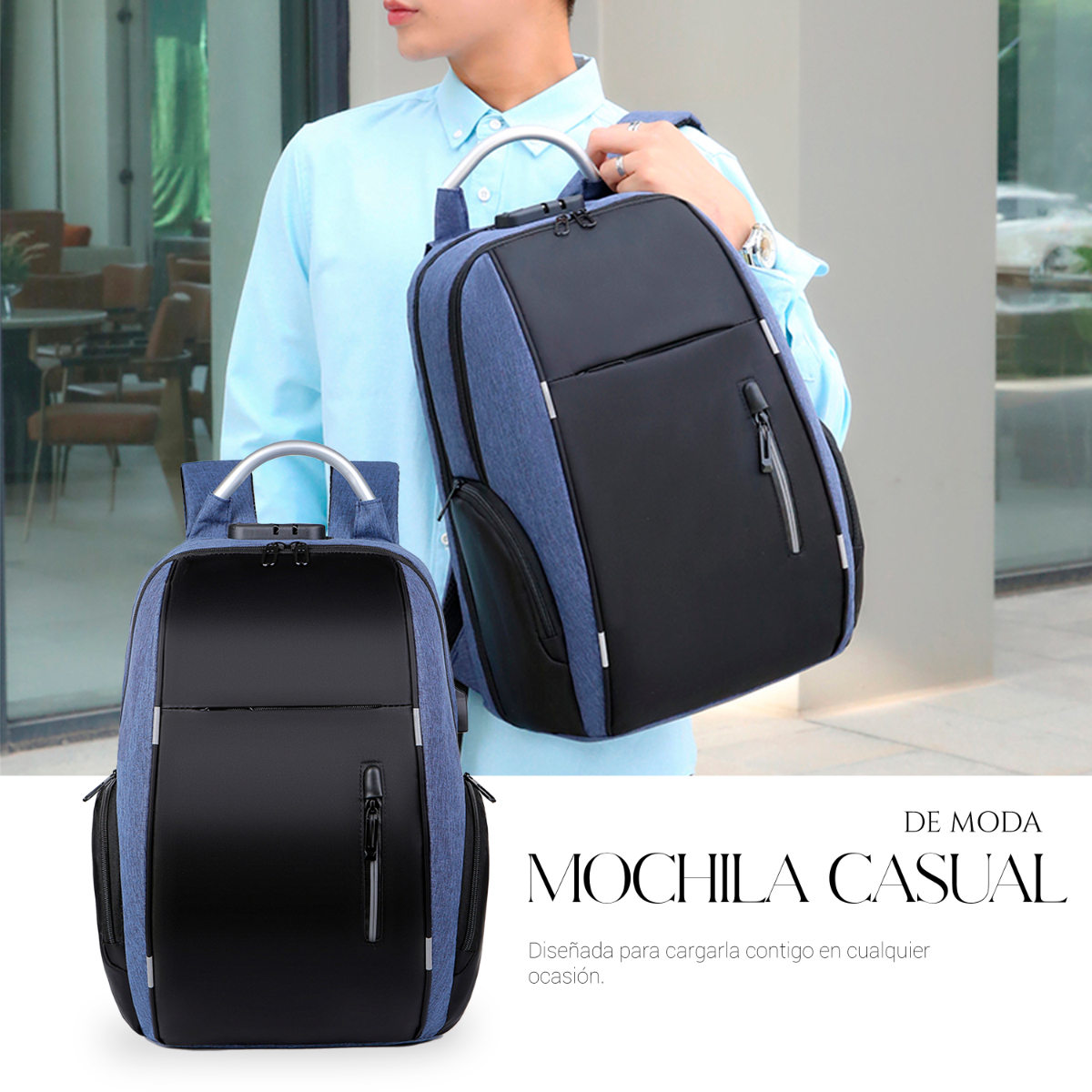Mochila Antirrobo De Gran Capacidad Con Cargador Usb