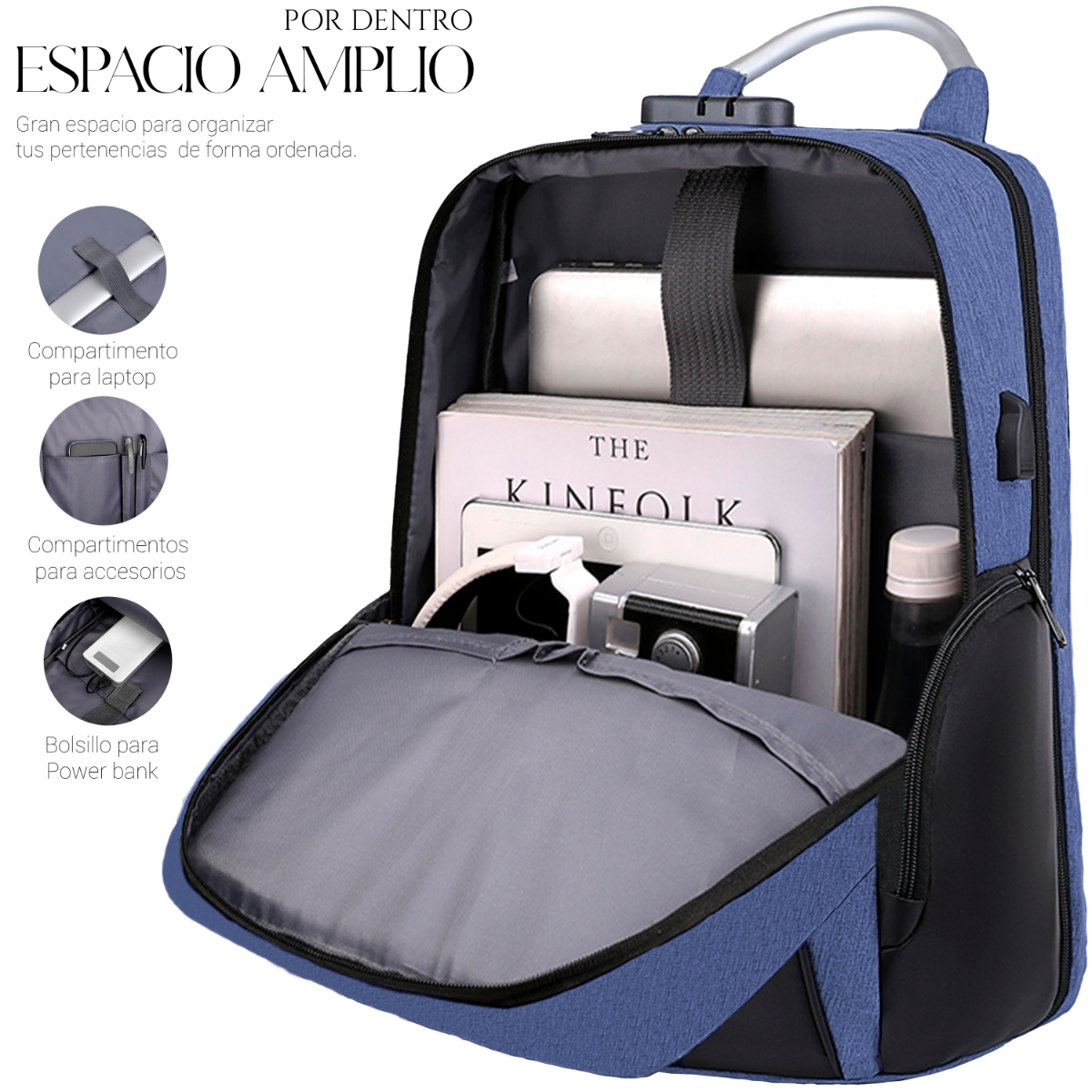 Mochila Antirrobo De Gran Capacidad Con Cargador Usb