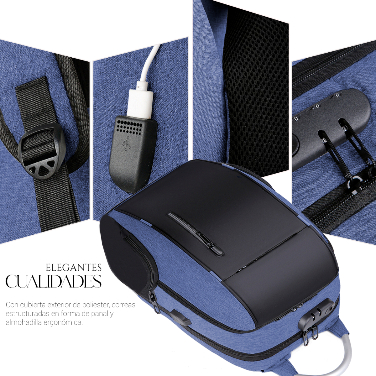 Mochila Antirrobo De Gran Capacidad Con Cargador Usb