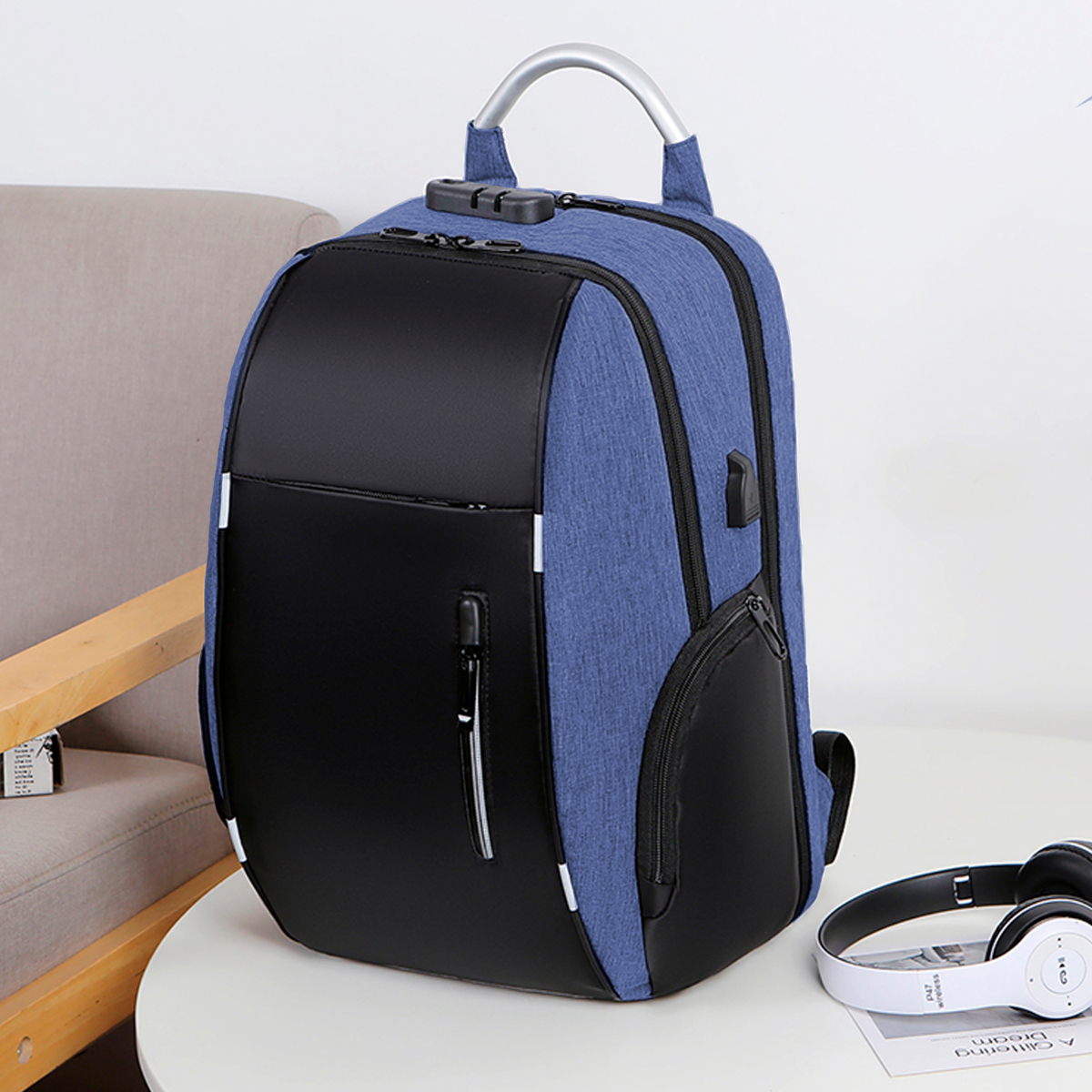 Mochila Antirrobo De Gran Capacidad Con Cargador Usb