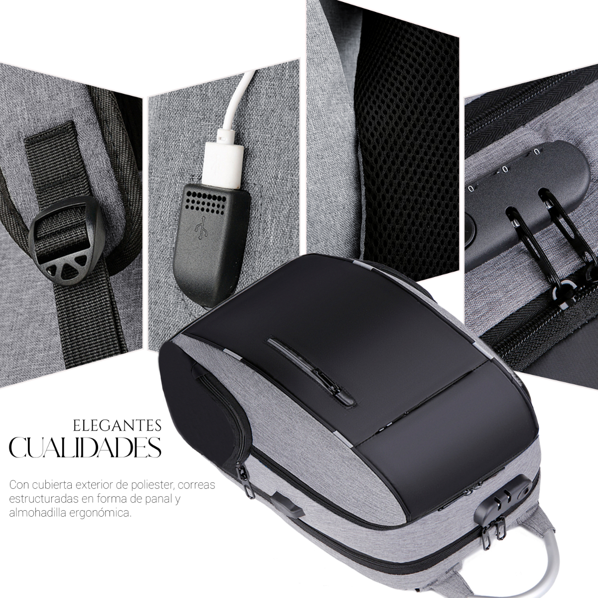 Mochila Antirrobo De Gran Capacidad Con Cargador Usb