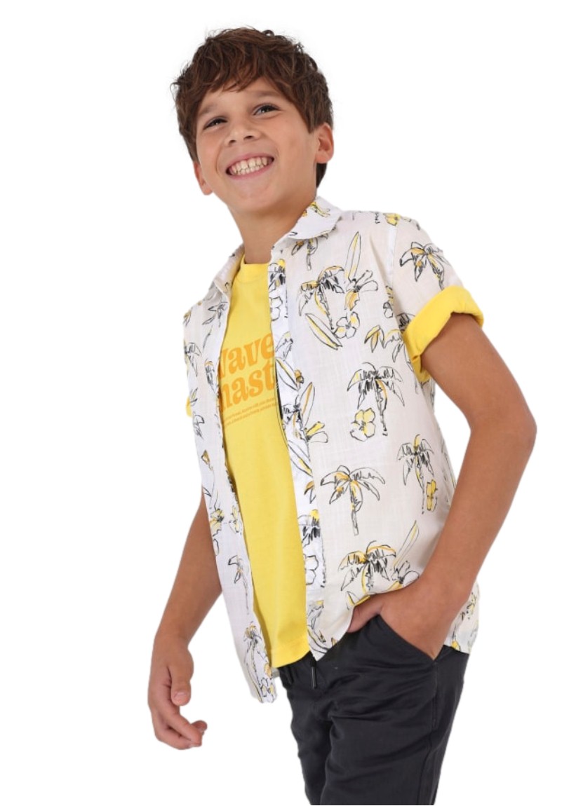 Camisa M/c Estampada De Algodón Para Chico Nukutavake