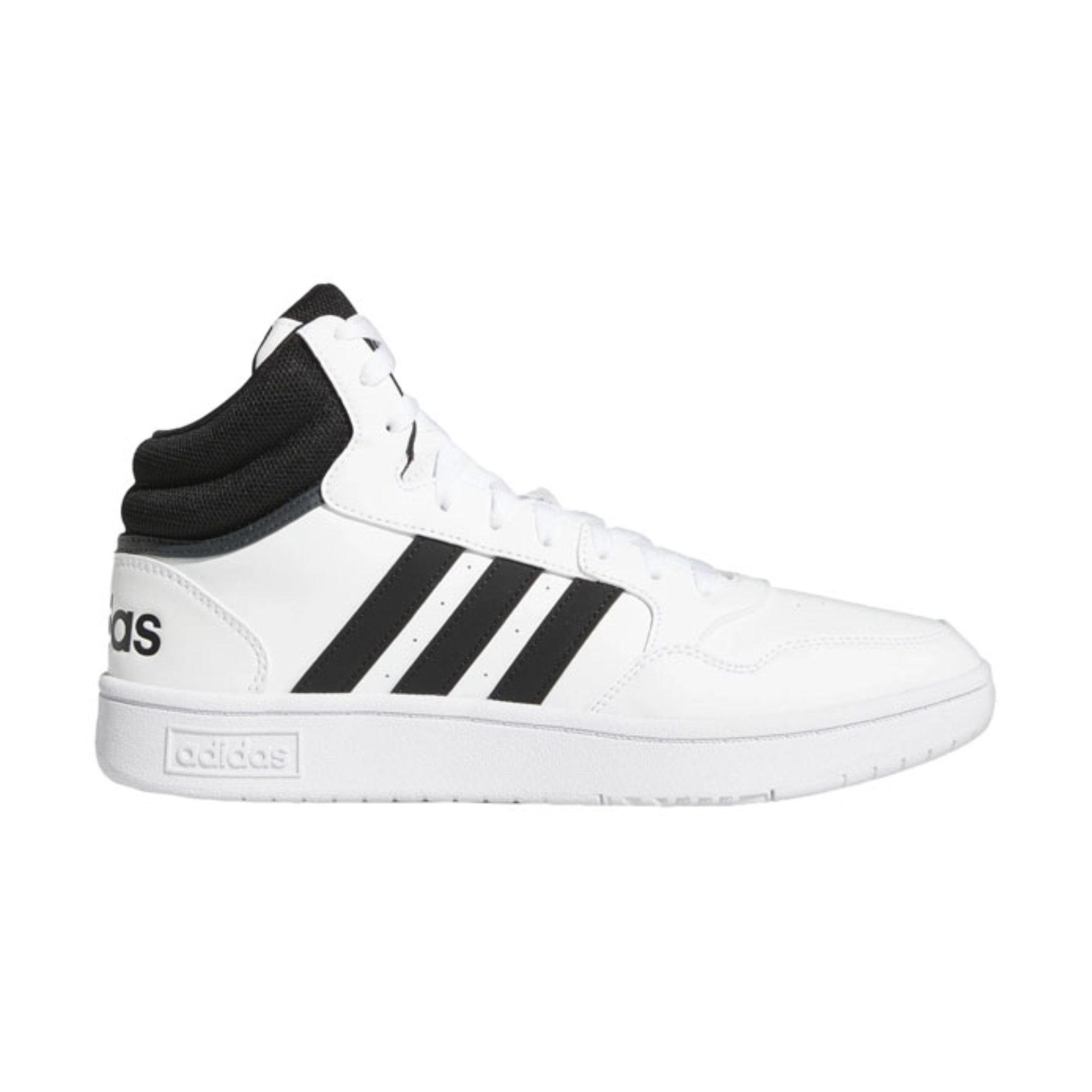 Tenis Adidas Hoops 3.0 MID Bota Blanco con Negro Hombre Originales GW3019