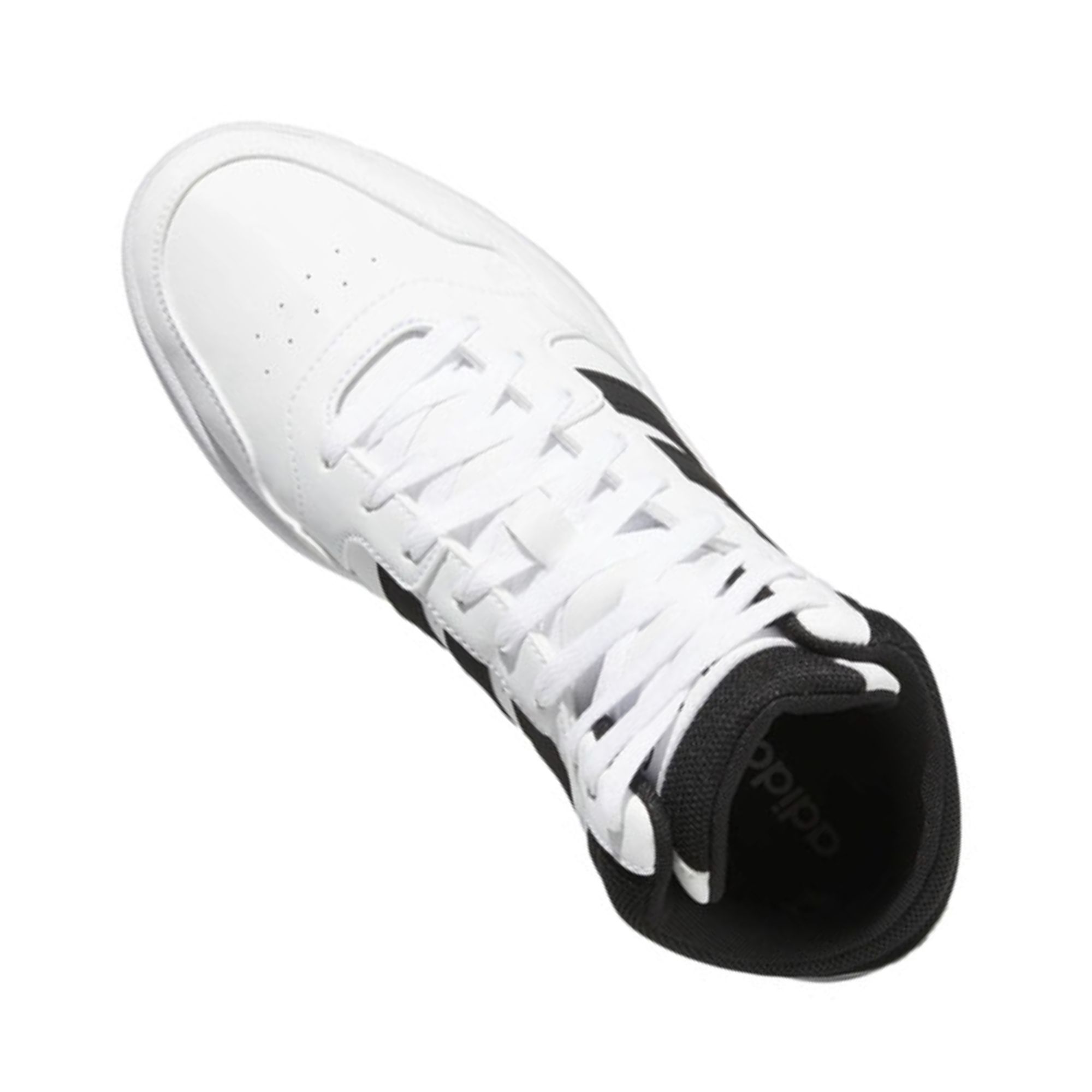 Tenis Adidas Hoops 3.0 MID Bota Blanco con Negro Hombre Originales GW3019