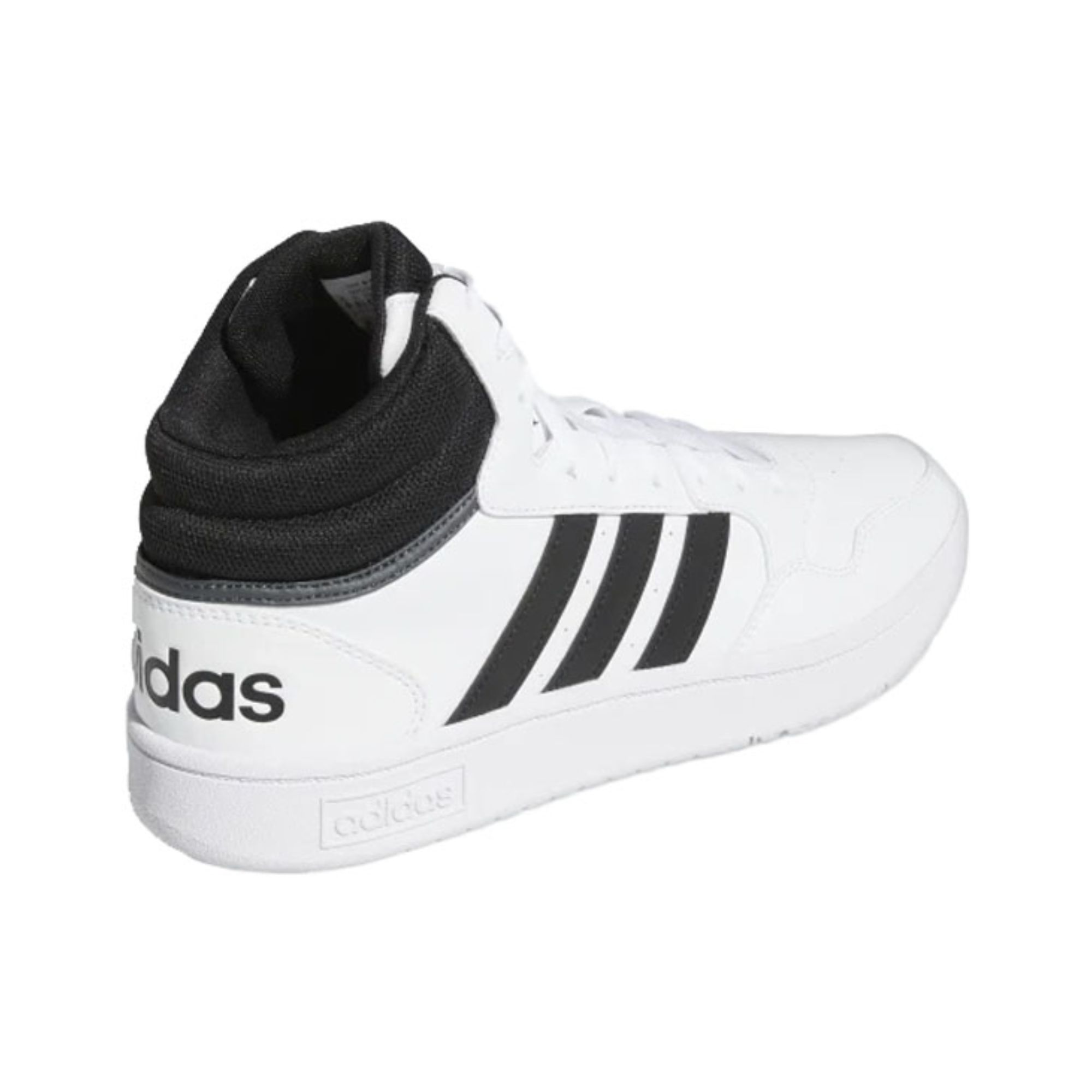 Tenis Adidas Hoops 3.0 MID Bota Blanco con Negro Hombre Originales GW3019