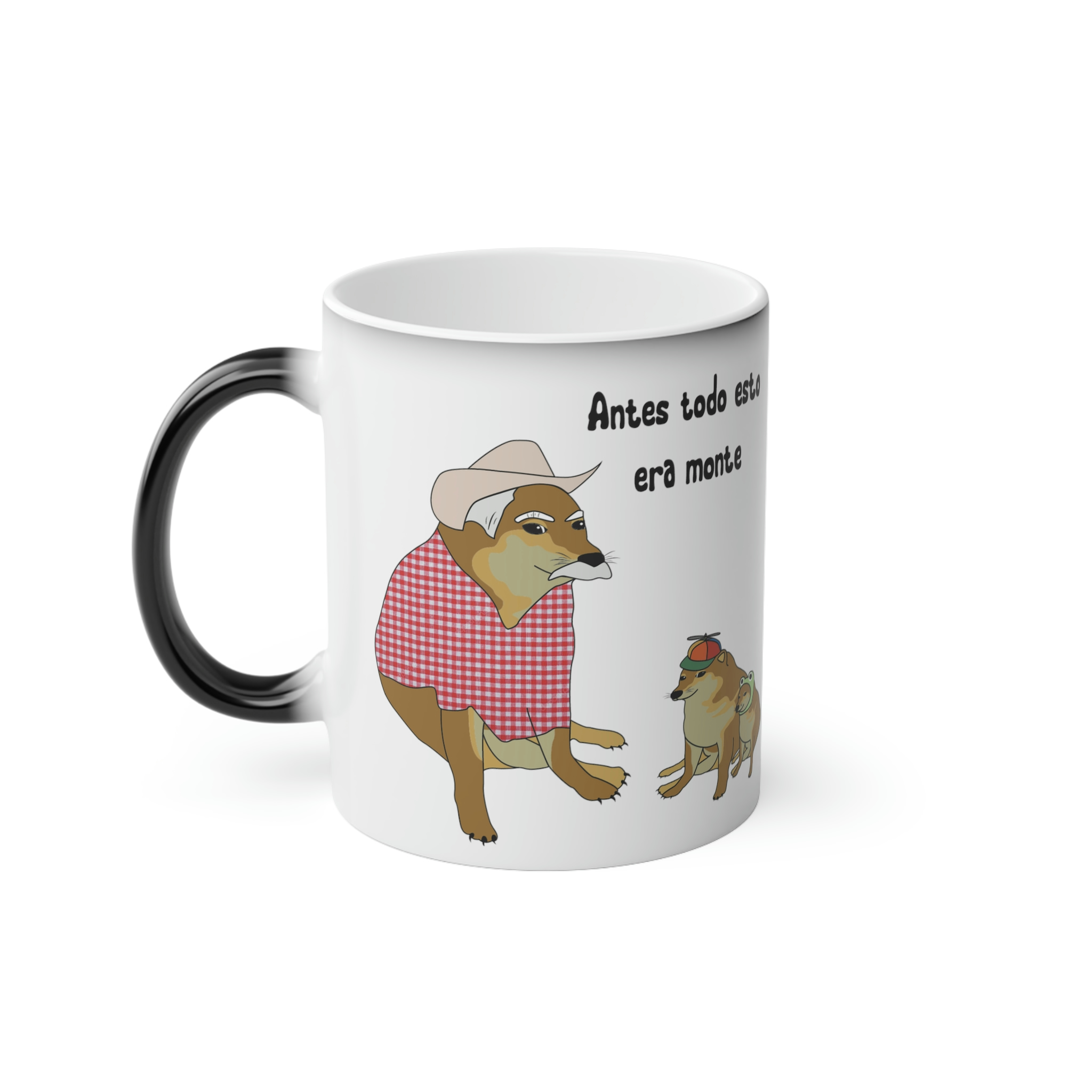 Perro Cheems Abuelo Antes Todo Esto Era Monte | Taza Divertida Memes | Taza Mágica Sensible Al Calor | Apta Para Microondas y Lavavajillas | Transforma tus Mañanas con Nuestras Encantadoras Tazas de Cerámica