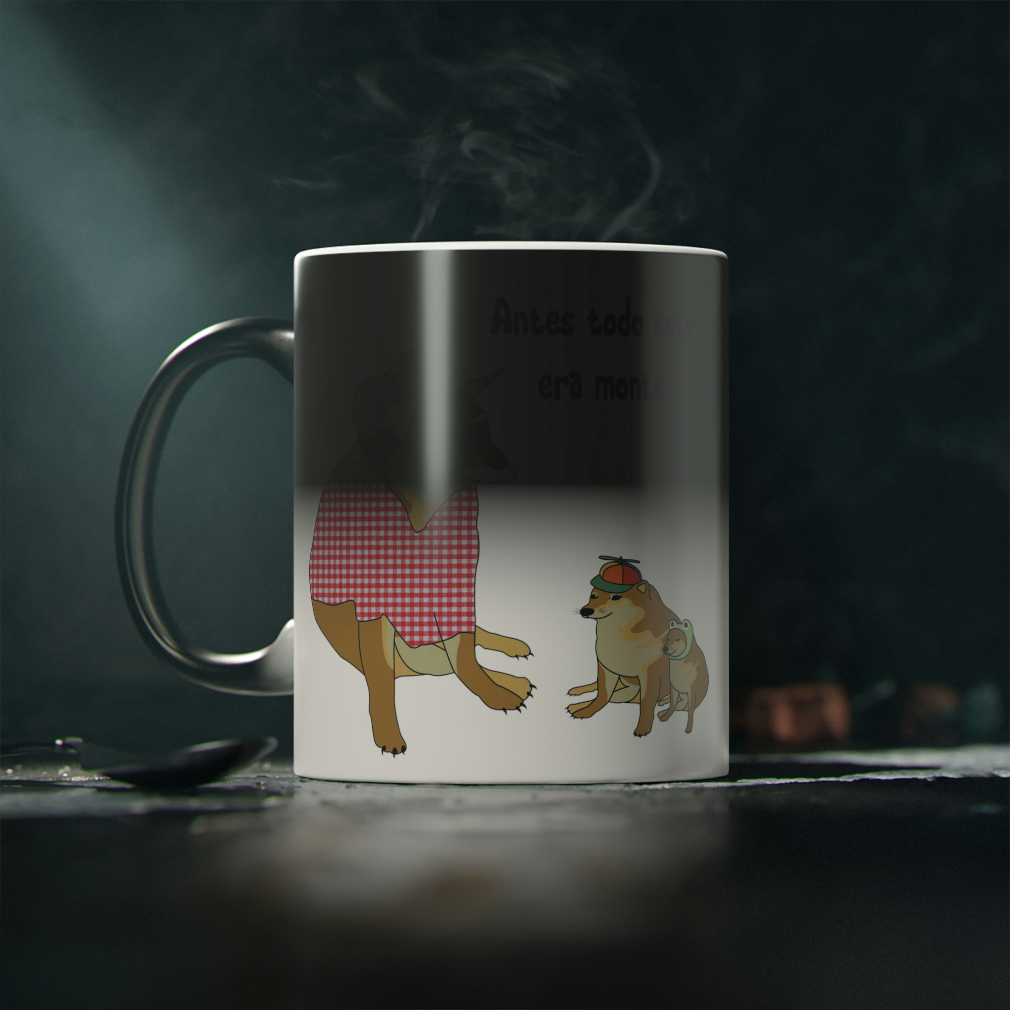 Perro Cheems Abuelo Antes Todo Esto Era Monte | Taza Divertida Memes | Taza Mágica Sensible Al Calor | Apta Para Microondas y Lavavajillas | Transforma tus Mañanas con Nuestras Encantadoras Tazas de Cerámica