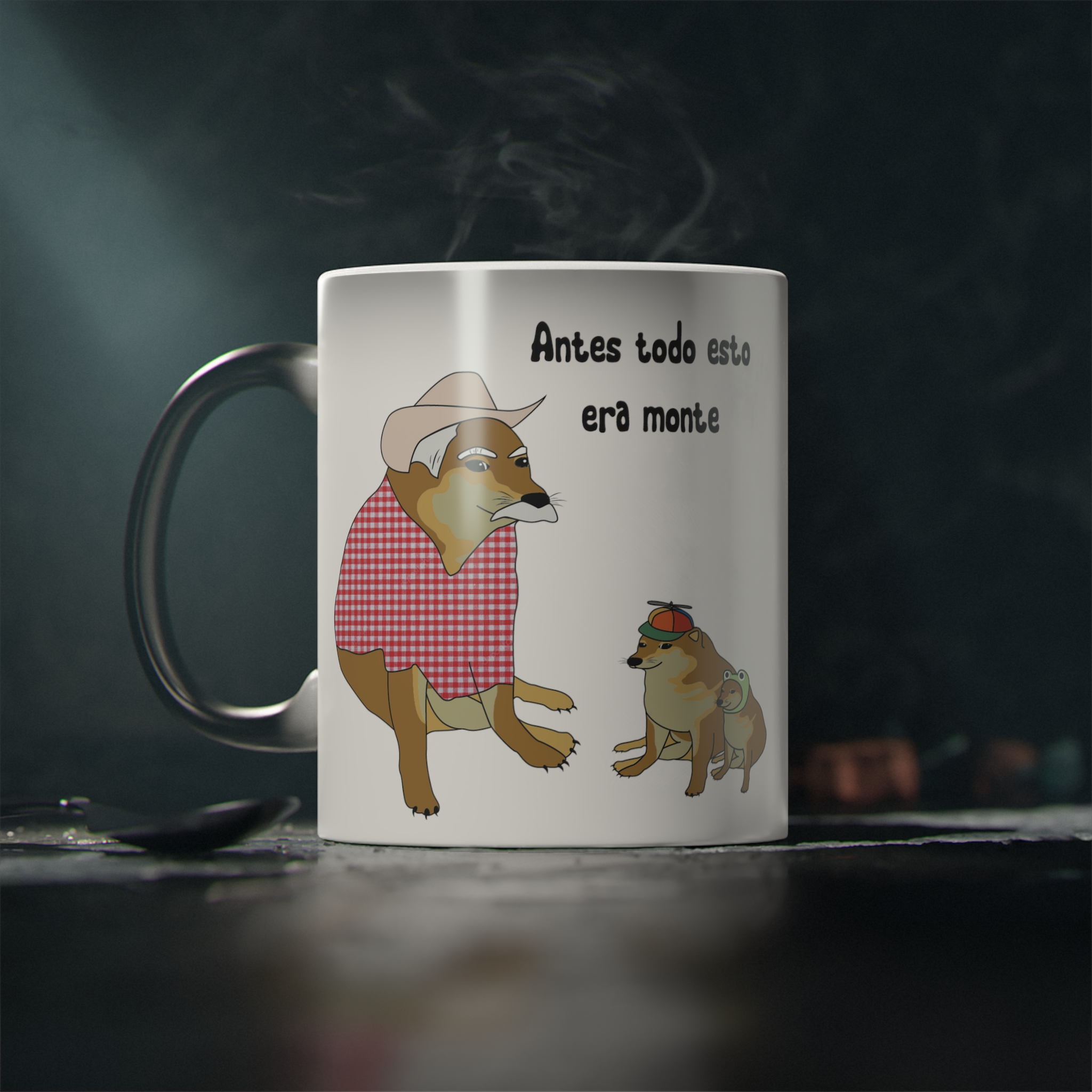 Perro Cheems Abuelo Antes Todo Esto Era Monte | Taza Divertida Memes | Taza Mágica Sensible Al Calor | Apta Para Microondas y Lavavajillas | Transforma tus Mañanas con Nuestras Encantadoras Tazas de Cerámica