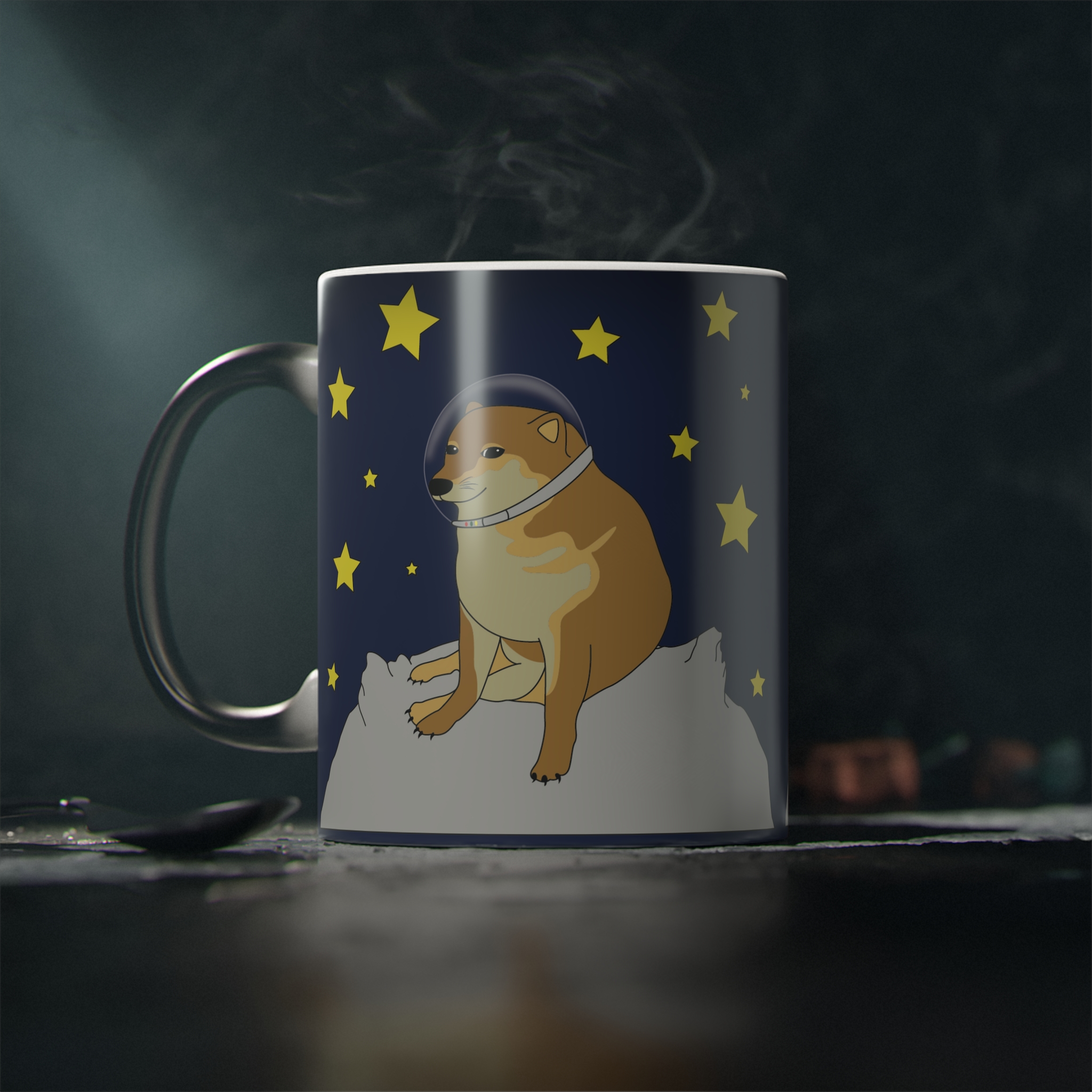 Perro Cheems Astronauta | Taza Divertida Memes | Taza Mágica Sensible Al Calor | Apta Para Microondas y Lavavajillas | Transforma tus Mañanas con Nuestras Encantadoras Tazas de Cerámica
