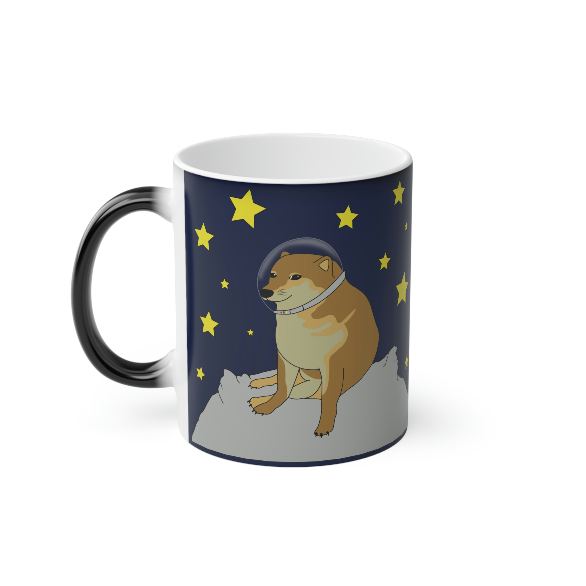 Perro Cheems Astronauta | Taza Divertida Memes | Taza Mágica Sensible Al Calor | Apta Para Microondas y Lavavajillas | Transforma tus Mañanas con Nuestras Encantadoras Tazas de Cerámica