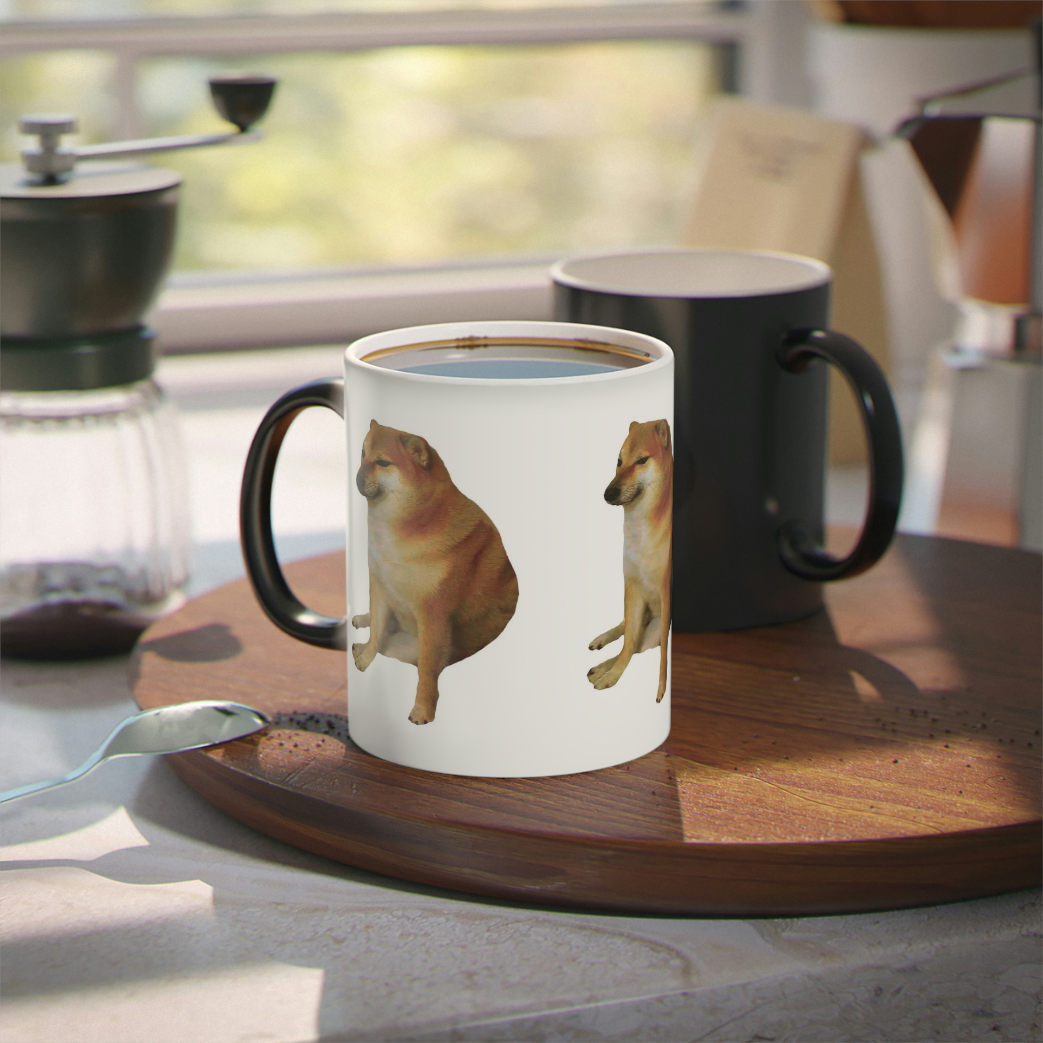 Perro Cheems Meme Diferentes Personajes | Taza Divertida Memes | Taza Mágica Sensible Al Calor | Apta Para Microondas y Lavavajillas | Transforma tus Mañanas con Nuestras Encantadoras Tazas de Cerámica