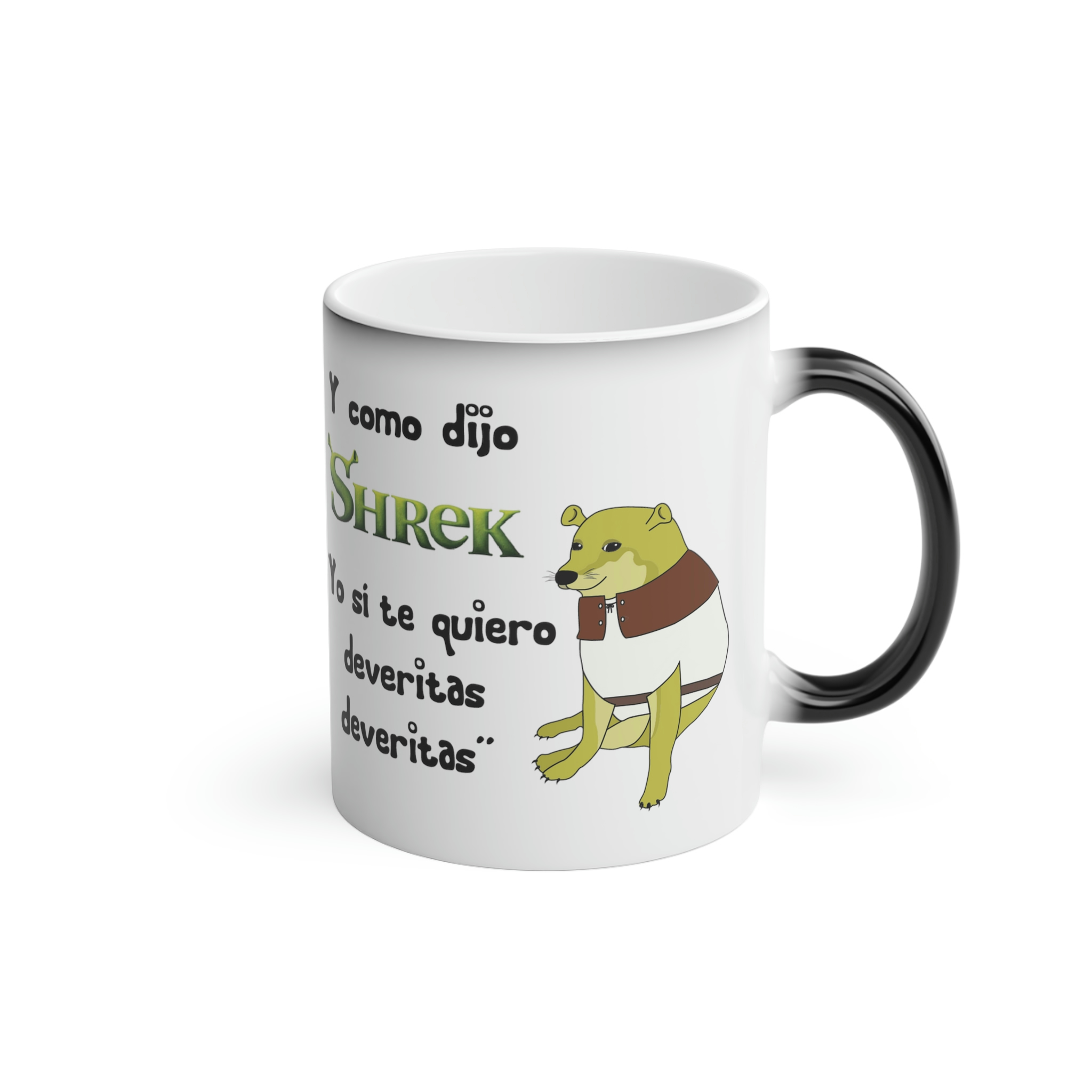 Perro Cheems Y Cómo Dijo Shrek Diferentes Personajes | Taza Divertida Memes | Taza Mágica Sensible Al Calor | Apta Para Microondas y Lavavajillas | Transforma tus Mañanas con Nuestras Encantadoras Tazas de Cerámica
