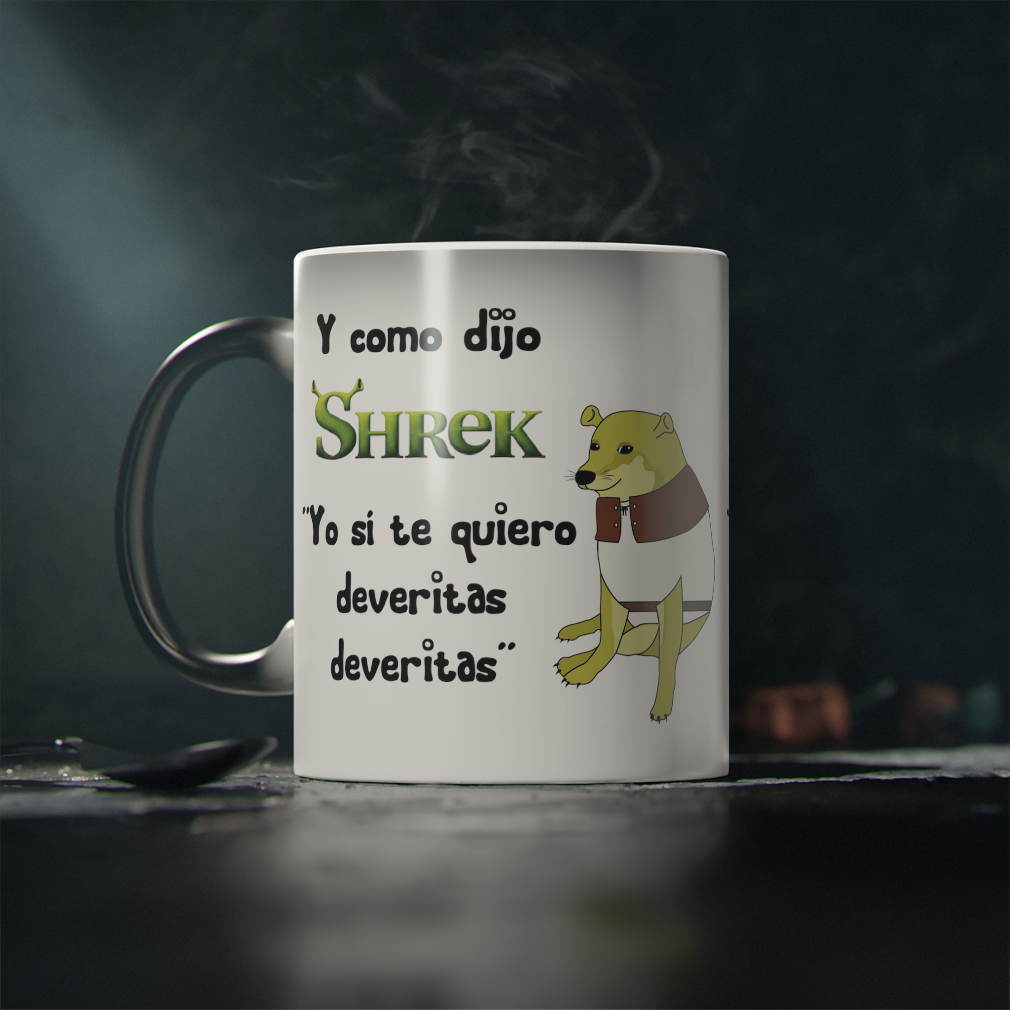 Perro Cheems Y Cómo Dijo Shrek Diferentes Personajes | Taza Divertida Memes | Taza Mágica Sensible Al Calor | Apta Para Microondas y Lavavajillas | Transforma tus Mañanas con Nuestras Encantadoras Tazas de Cerámica