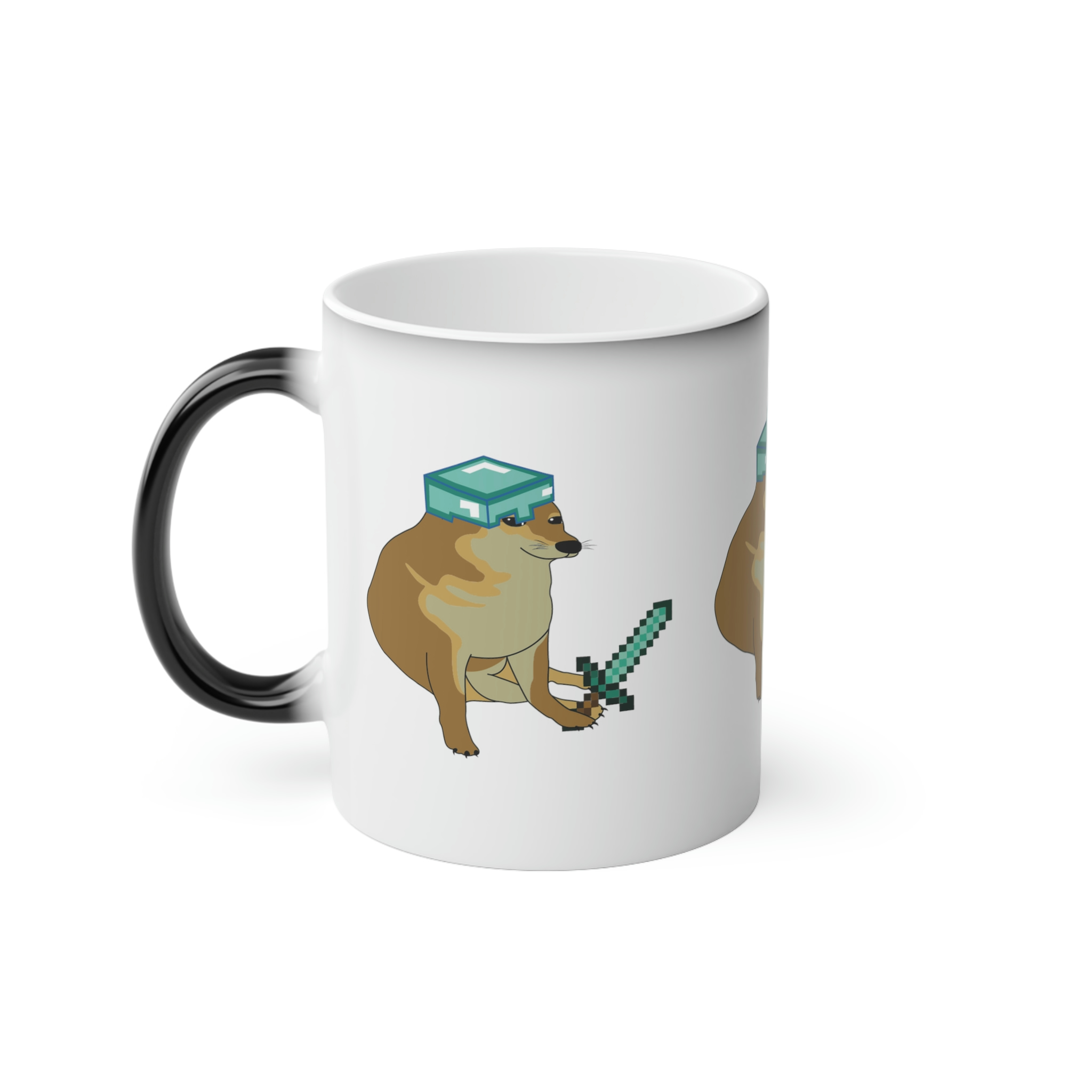 Perro Cheems Minecraft Diferentes Personajes | Taza Divertida Memes | Taza Mágica Sensible Al Calor | Apta Para Microondas y Lavavajillas | Transforma tus Mañanas con Nuestras Encantadoras Tazas de Cerámica