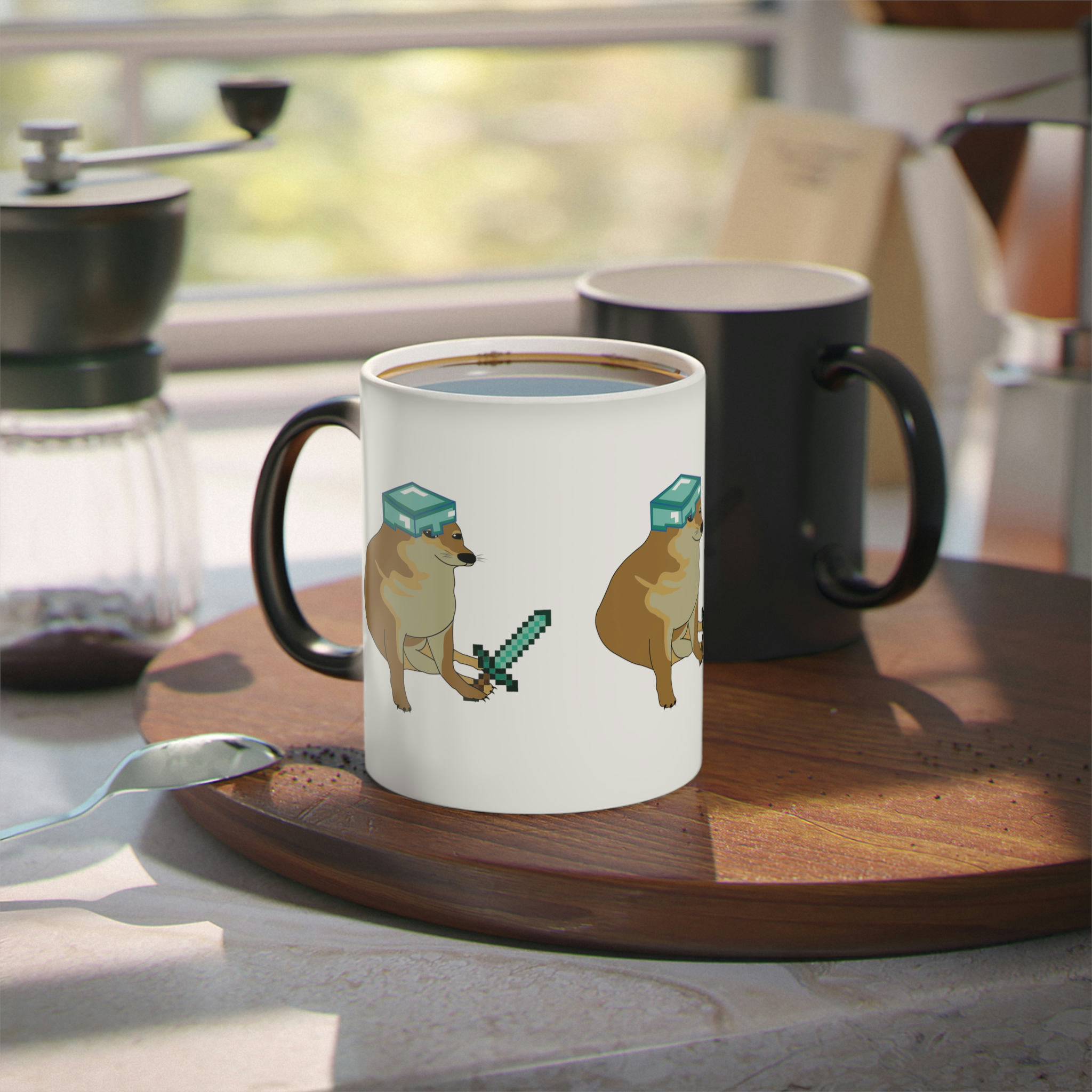 Perro Cheems Minecraft Diferentes Personajes | Taza Divertida Memes | Taza Mágica Sensible Al Calor | Apta Para Microondas y Lavavajillas | Transforma tus Mañanas con Nuestras Encantadoras Tazas de Cerámica