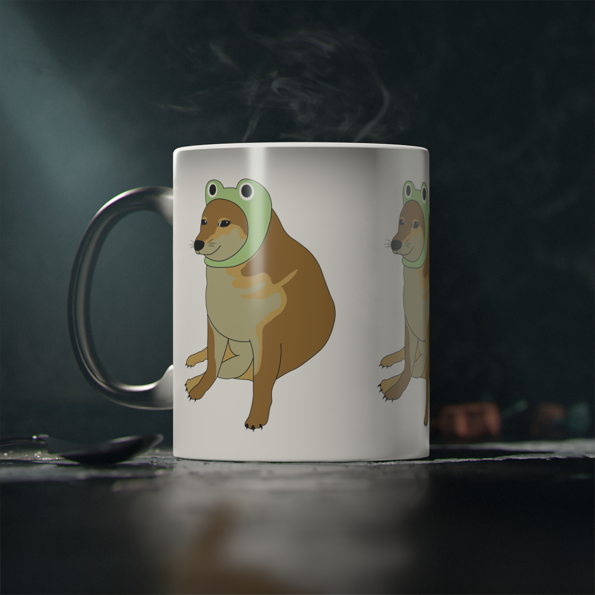Perro Cheems Gorro Rana Diferentes Personajes | Taza Divertida Memes | Taza Mágica Sensible Al Calor | Apta Para Microondas y Lavavajillas | Transforma tus Mañanas con Nuestras Encantadoras Tazas de Cerámica