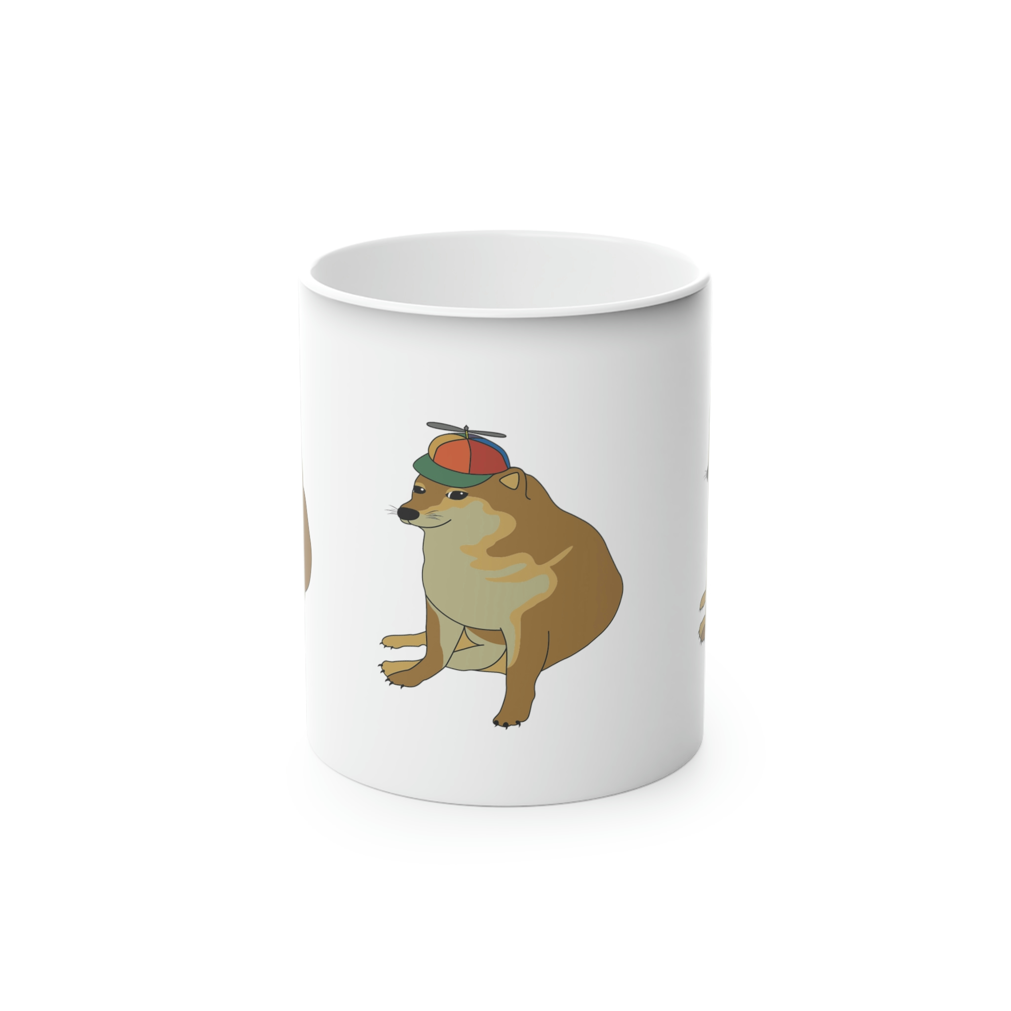 Perro Cheems Gorro Propeller Diferentes Personajes | Taza Divertida Memes | Taza Mágica Sensible Al Calor | Apta Para Microondas y Lavavajillas | Transforma tus Mañanas con Nuestras Encantadoras Tazas de Cerámica