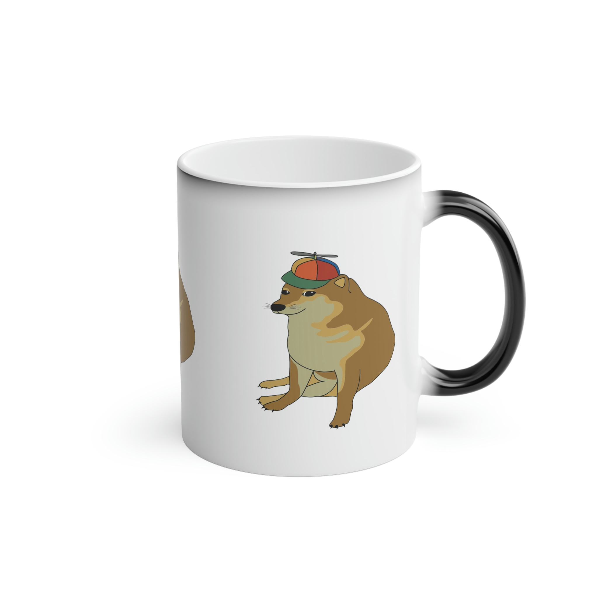 Perro Cheems Gorro Propeller Diferentes Personajes | Taza Divertida Memes | Taza Mágica Sensible Al Calor | Apta Para Microondas y Lavavajillas | Transforma tus Mañanas con Nuestras Encantadoras Tazas de Cerámica