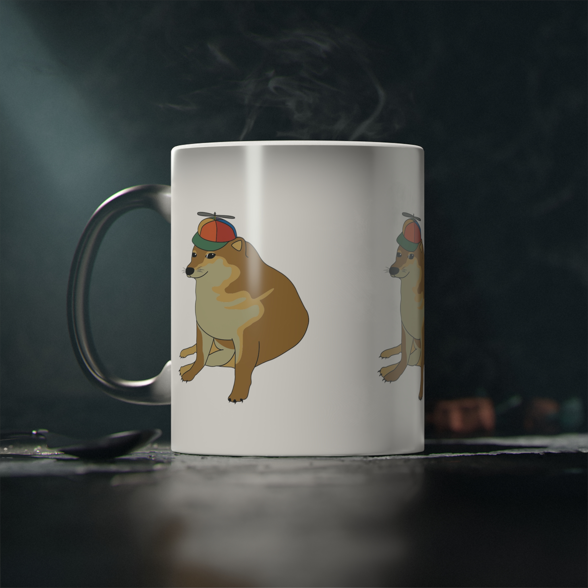Perro Cheems Gorro Propeller Diferentes Personajes | Taza Divertida Memes | Taza Mágica Sensible Al Calor | Apta Para Microondas y Lavavajillas | Transforma tus Mañanas con Nuestras Encantadoras Tazas de Cerámica