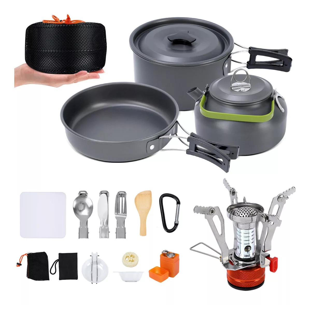 Kit Utensilios De Cocina Para Acampar Acampada Completo
