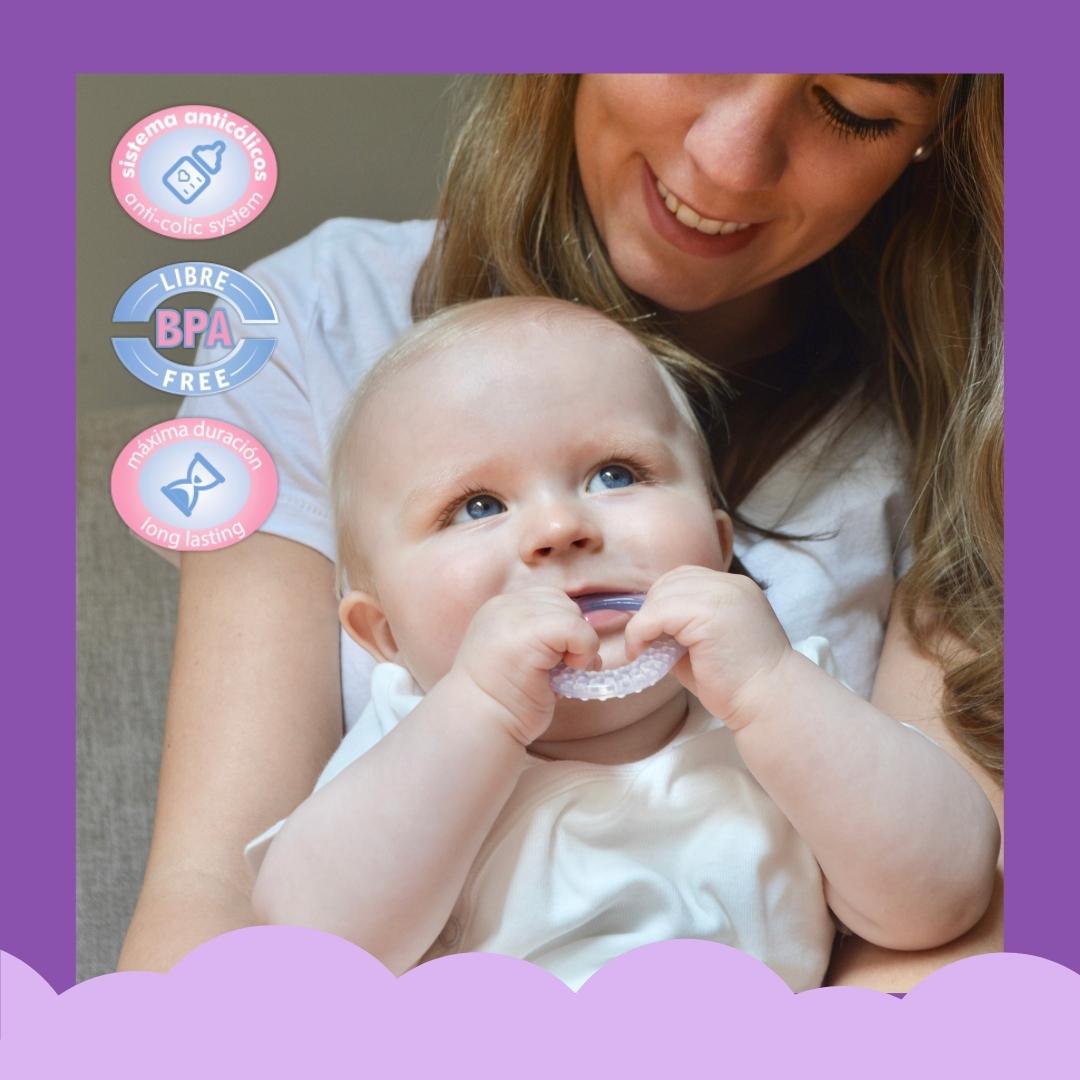 DOCURA  Set Para Recién Nacido Biberones De Boca Ancha 8 Piezas Silicón Líquido Flujo Lento y Medio Anti cólicos Antireflujo Libre de BPA