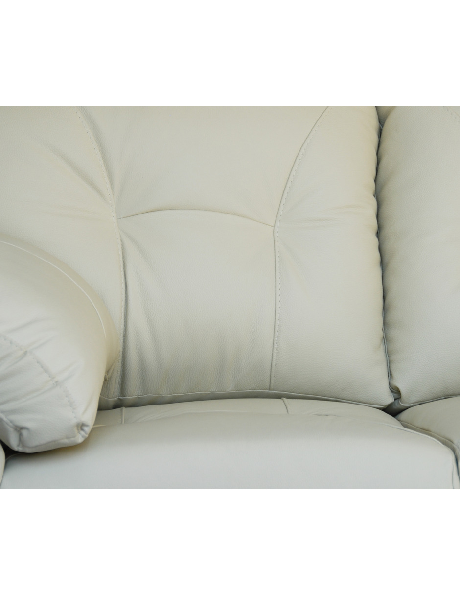 Love Seat de piel Genuina Derby Color Marfil - ConfortoPiel