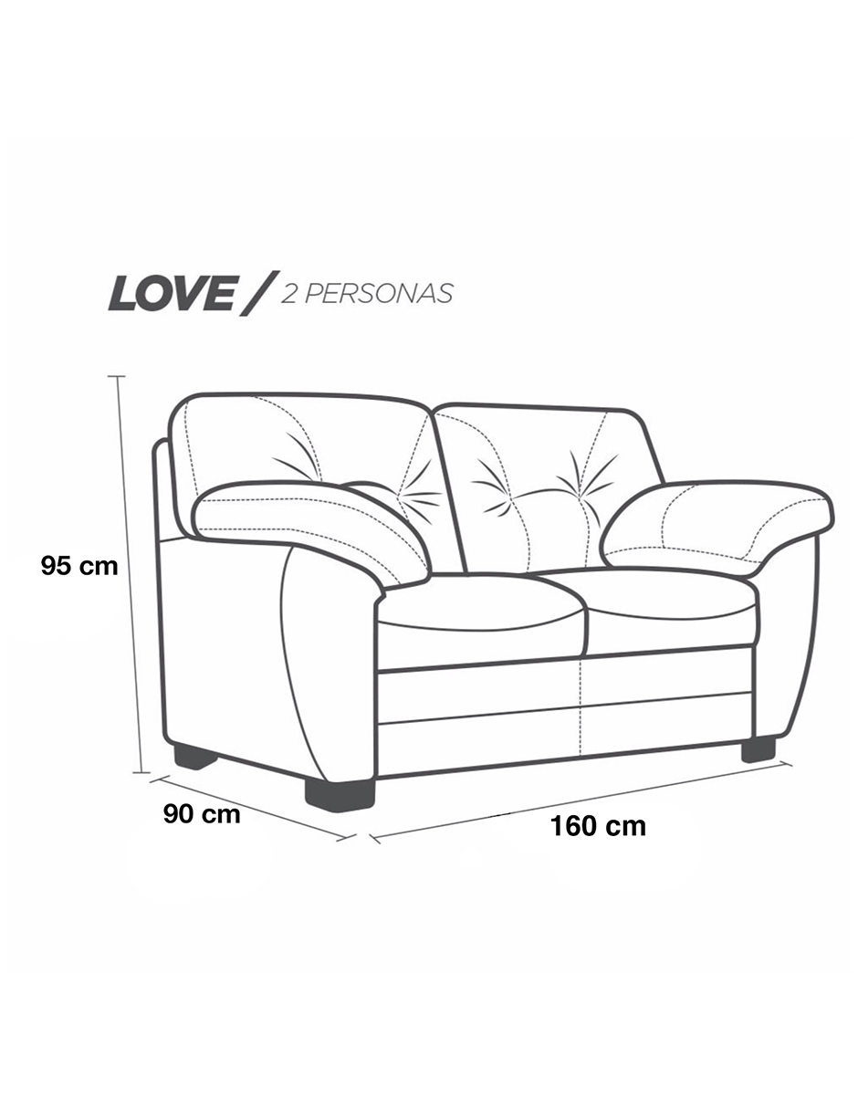 Love Seat de piel Genuina Derby Color Marfil - ConfortoPiel