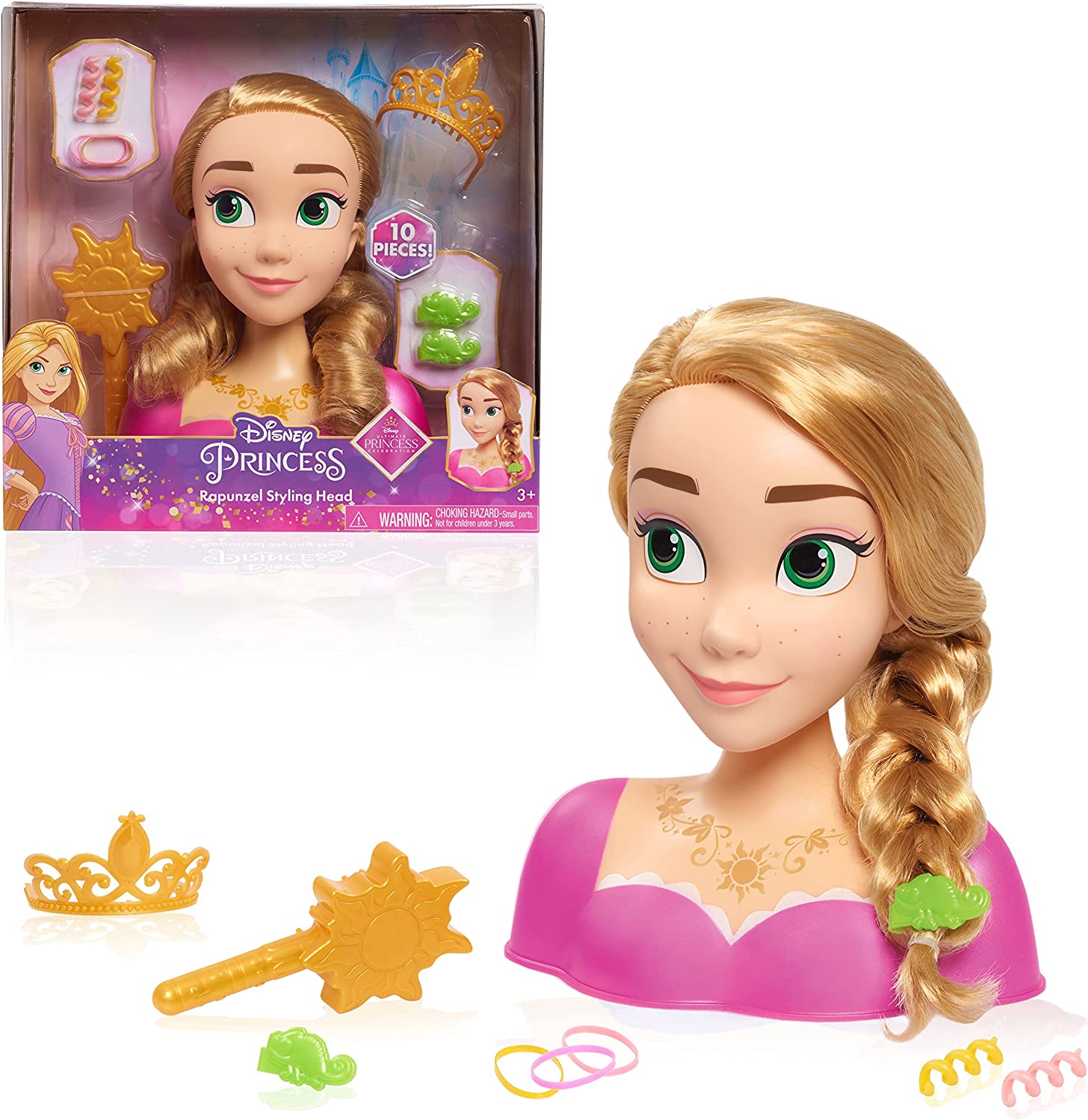 Princesa Rapunzel Cabeza Para Peinar 10 Accesorios Disney