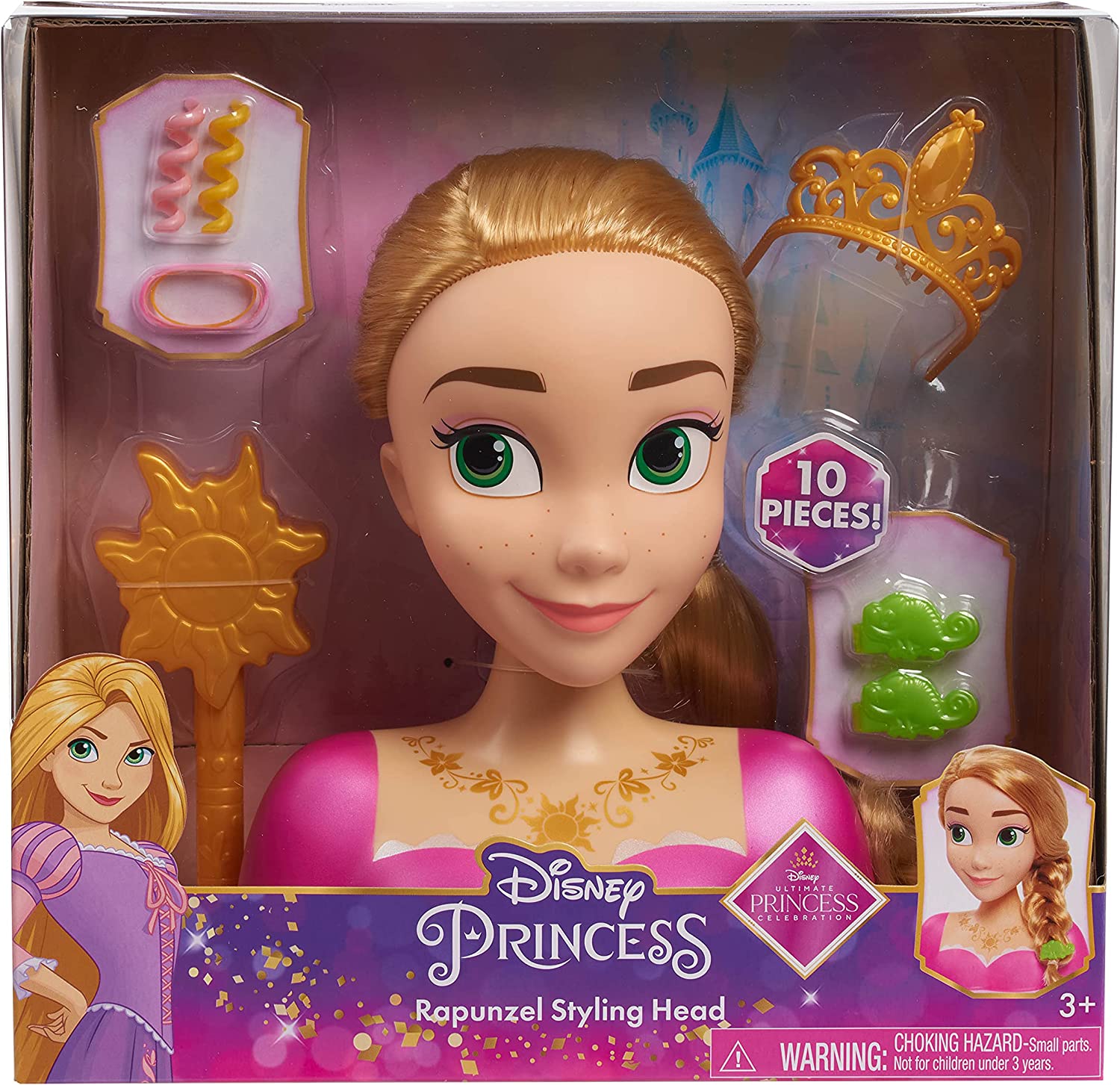 Princesa Rapunzel Cabeza Para Peinar 10 Accesorios Disney