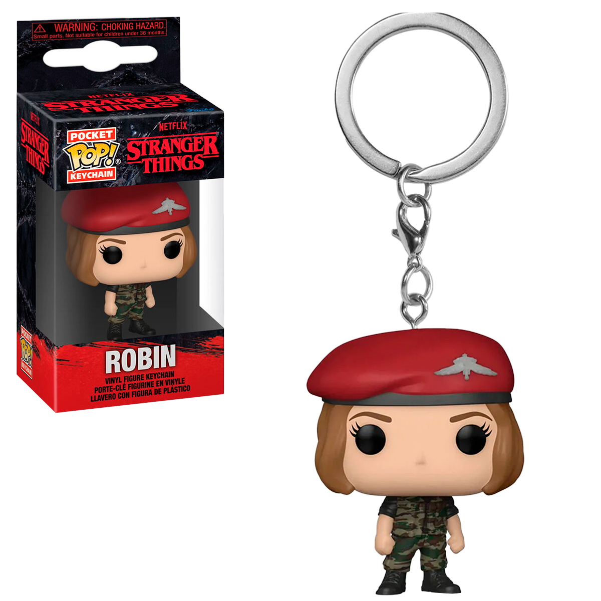 Funko Pop Llavero Robin Militar Stranger Things Serie Netflix Figura Original
