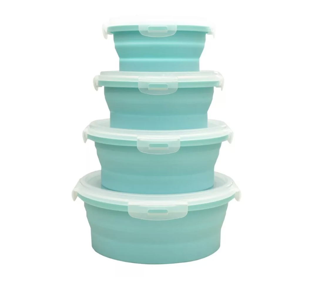 Set De 46 Toppers Para Guardar Alimentos Transparentes Azul