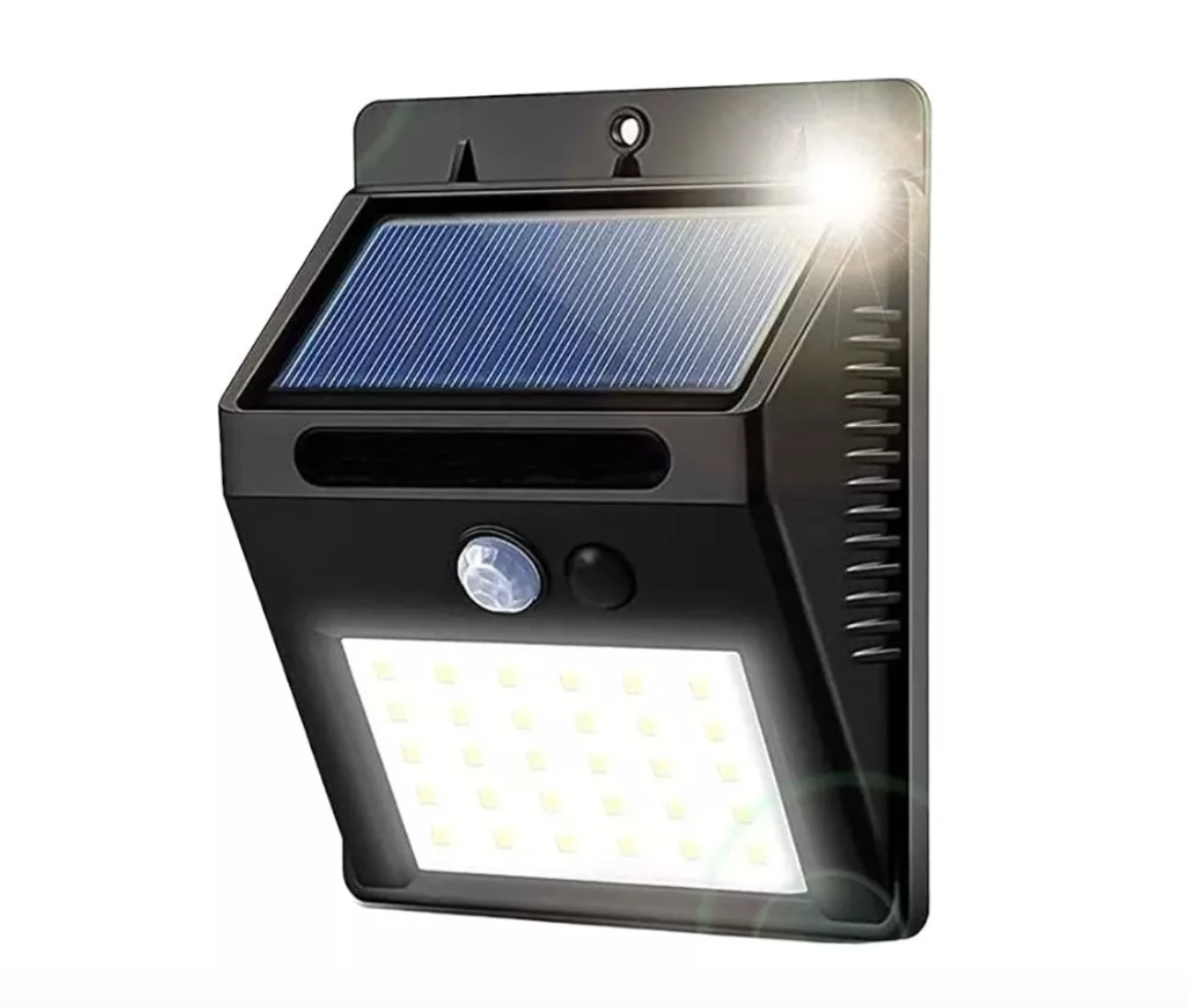Lámpara Solar Recargable Luz Solar Exterior Jardín Eo Safe Imports Esi-107  Color Negro