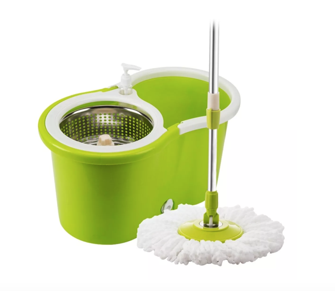 Trapeador Mágico Mop Cubeta 360 grados Microfibra Giratorio