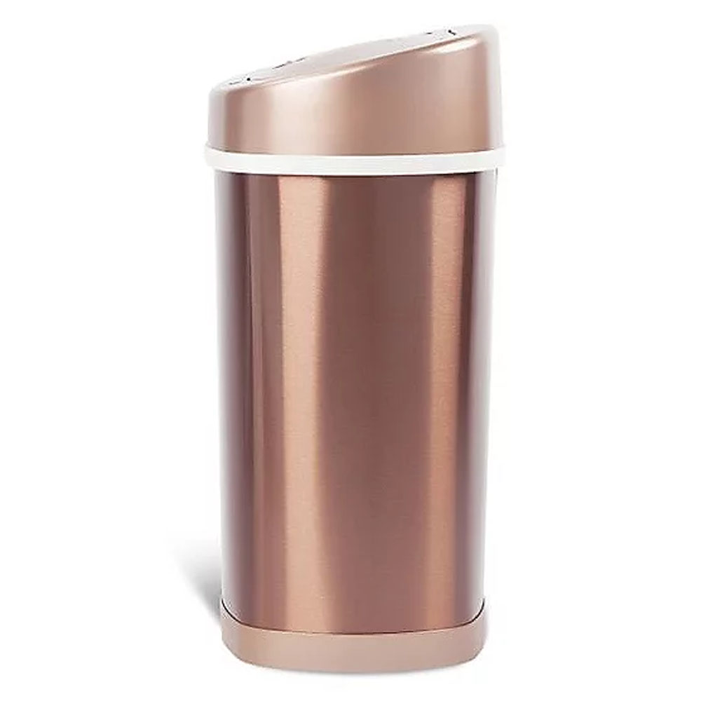 Bote de Basura Inteligente Para Cocina, Baño, Oficina. 15 Litros, Acero Inoxidable. Con Cubo Interior y Tapa Automática con Sensor de Movimiento. Color Dorado.
