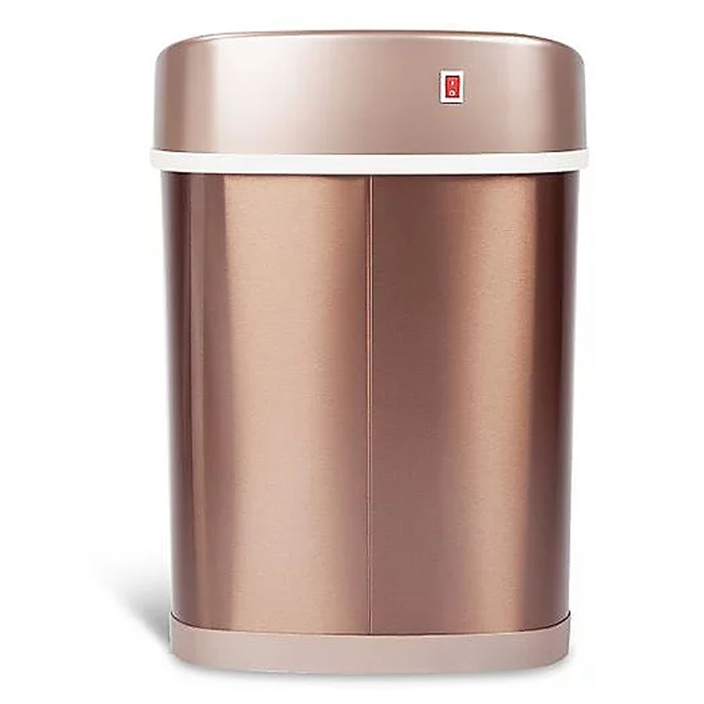 Bote de Basura Inteligente Para Cocina, Baño, Oficina. 15 Litros, Acero Inoxidable. Con Cubo Interior y Tapa Automática con Sensor de Movimiento. Color Dorado.