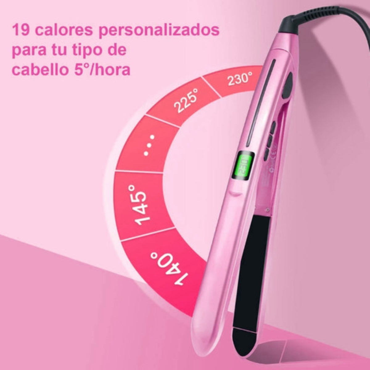 Plancha Para Cabello Cerámica Rosa