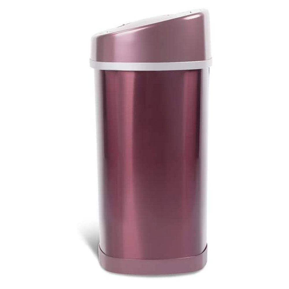 Bote de Basura Inteligente Para Cocina, Baño, Oficina 15 Litros, Acero Inoxidable. Con Tapa Automática de Sensor de Movimiento. Color Burgundi.
